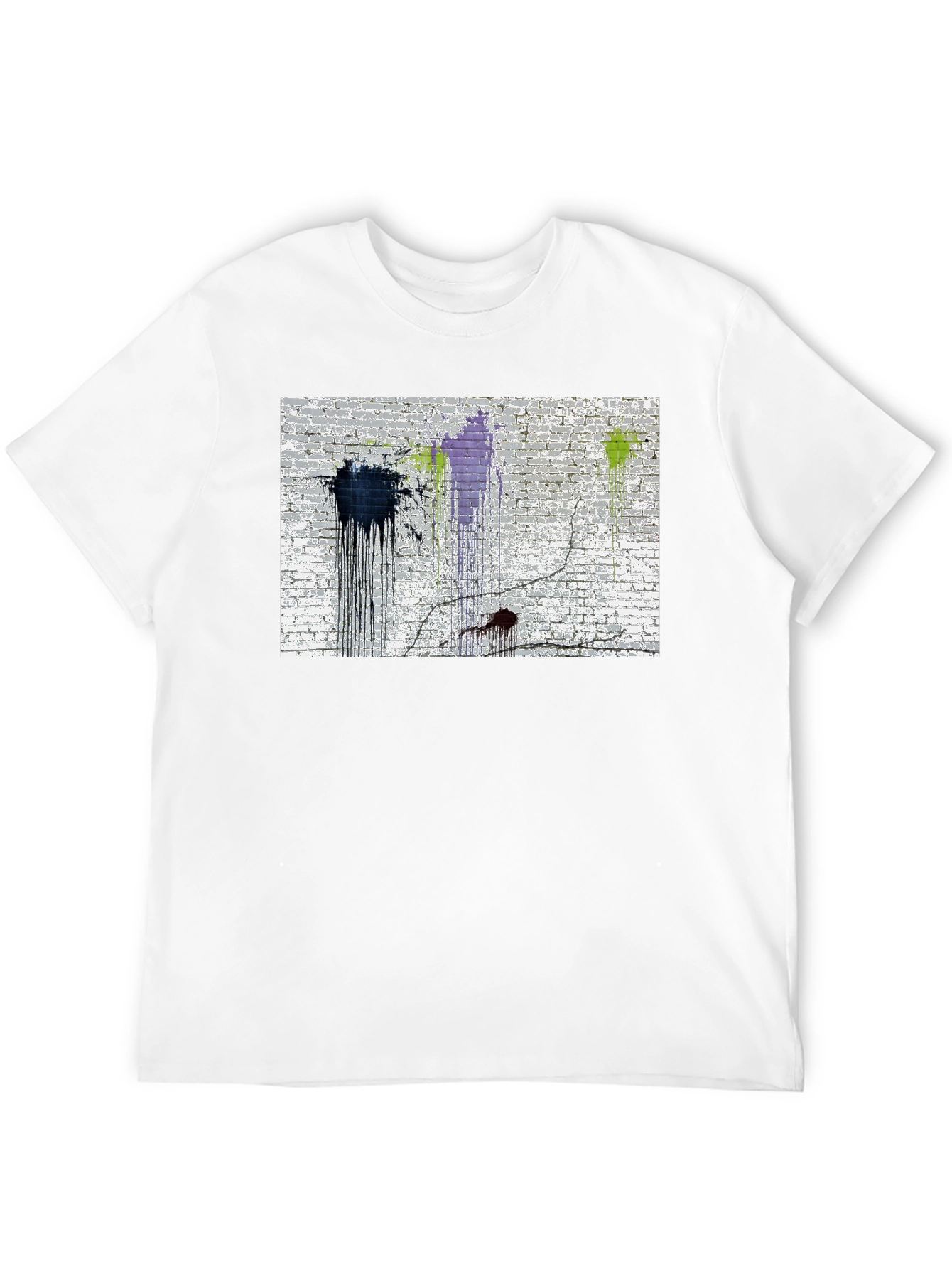 Paint Splatter Brick Wall Graphic Tee