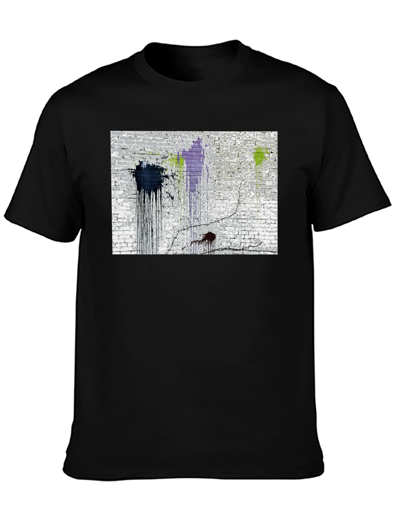 Paint Splatter Brick Wall Graphic Tee