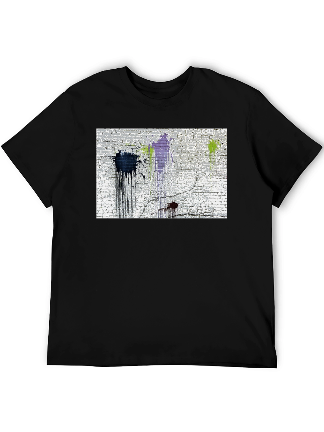 Paint Splatter Brick Wall Graphic Tee