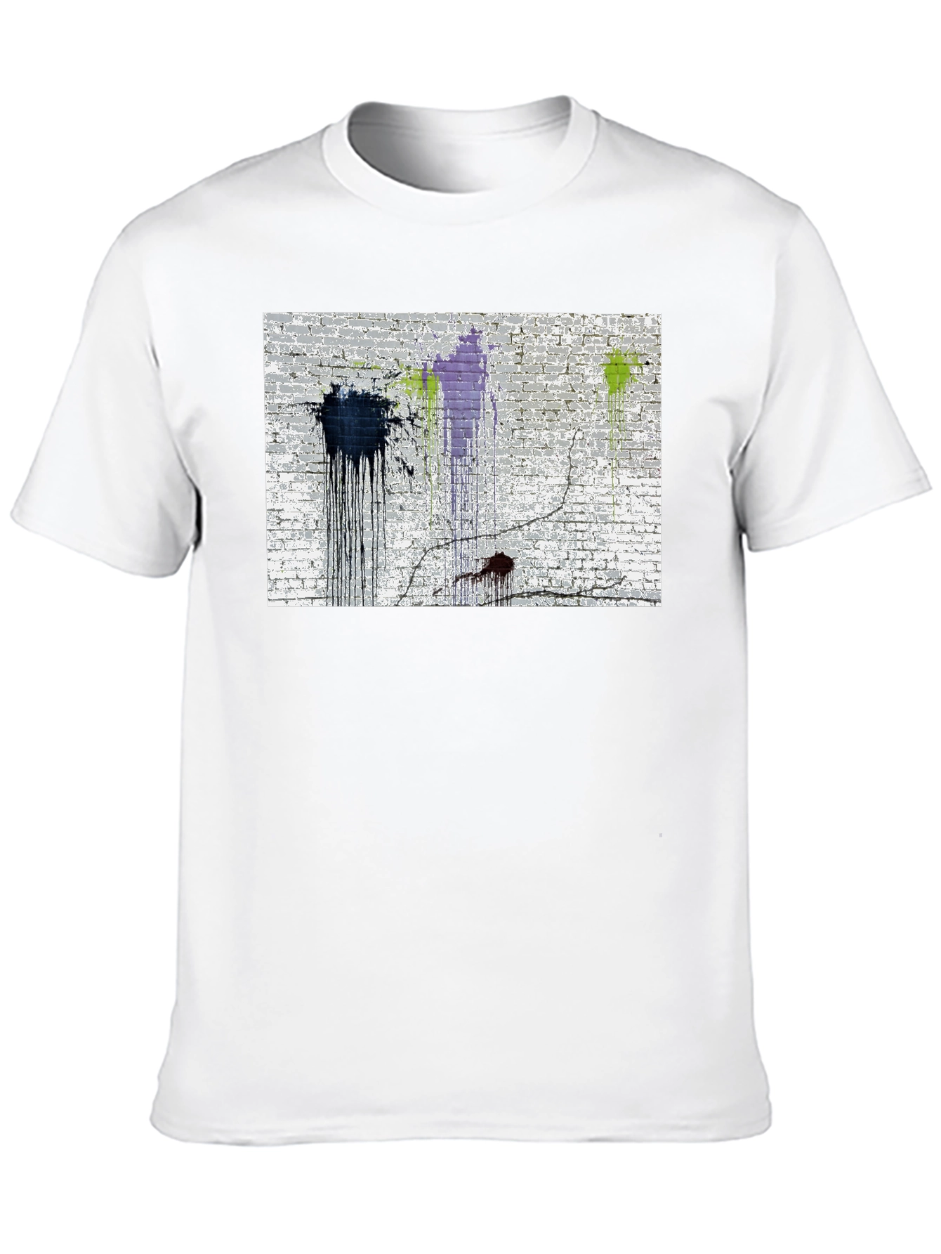 Paint Splatter Brick Wall Graphic Tee