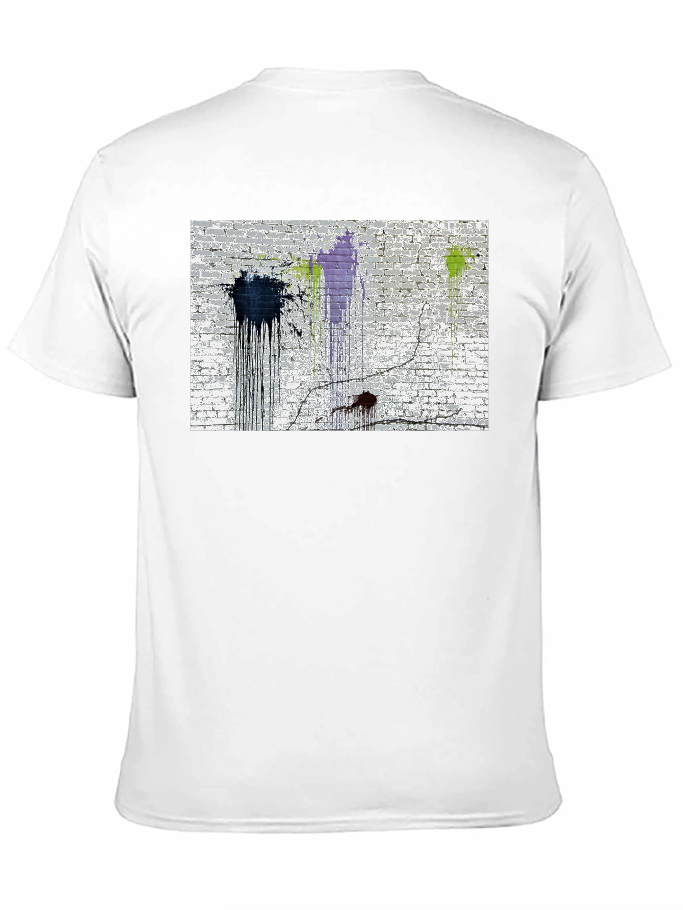 Paint Splatter Brick Wall Graphic Tee