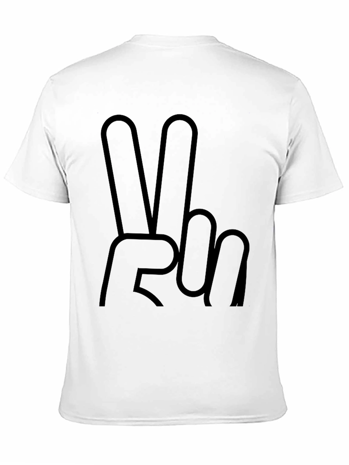 Peace Sign Graphic Tee - Solid Black T-Shirt