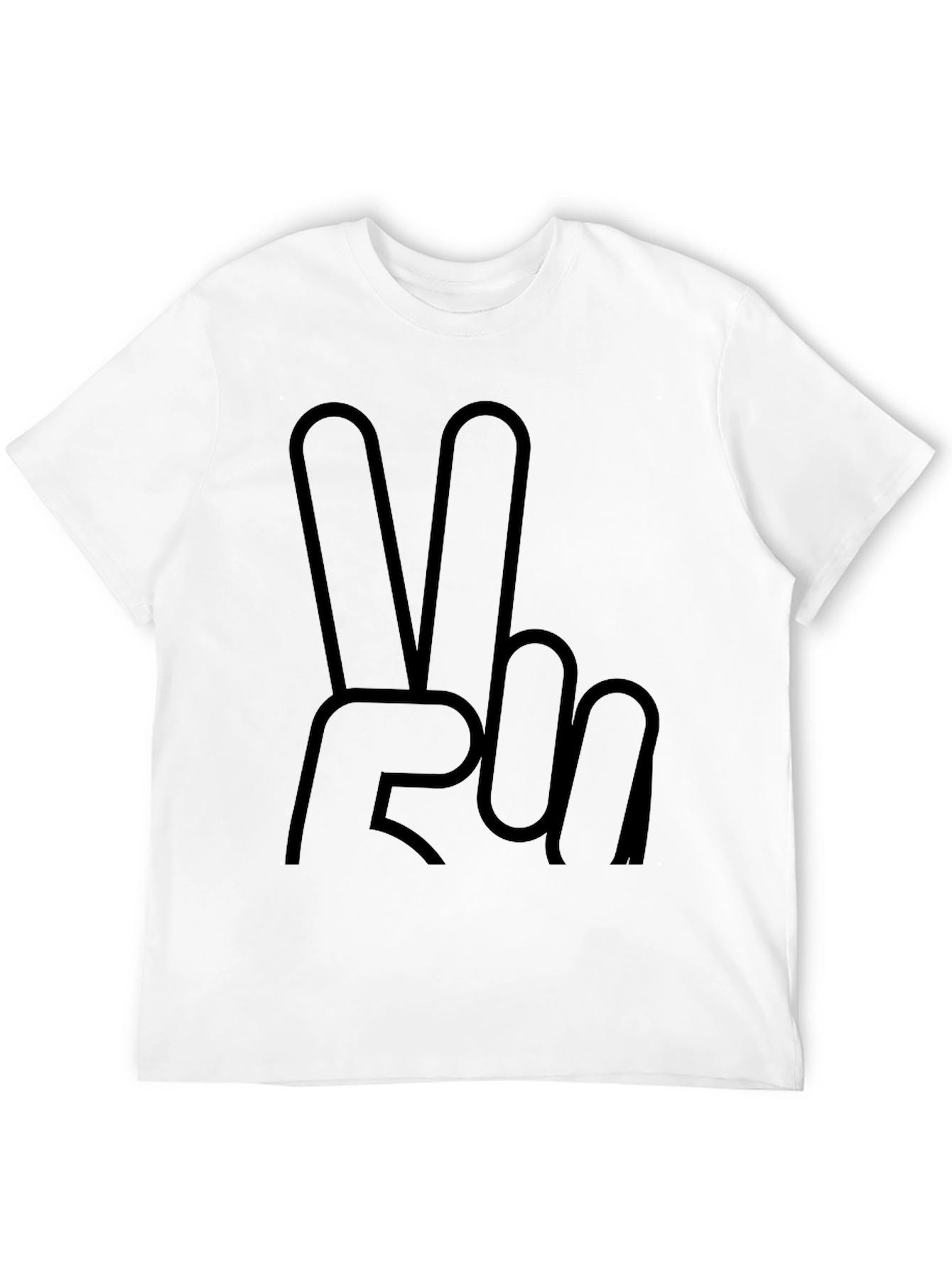 Peace Sign Graphic Tee - Solid Black T-Shirt