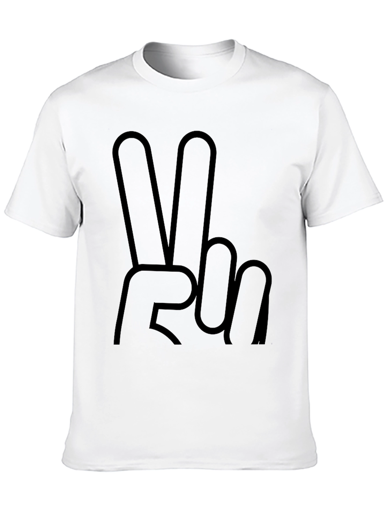 Peace Sign Graphic Tee - Solid Black T-Shirt