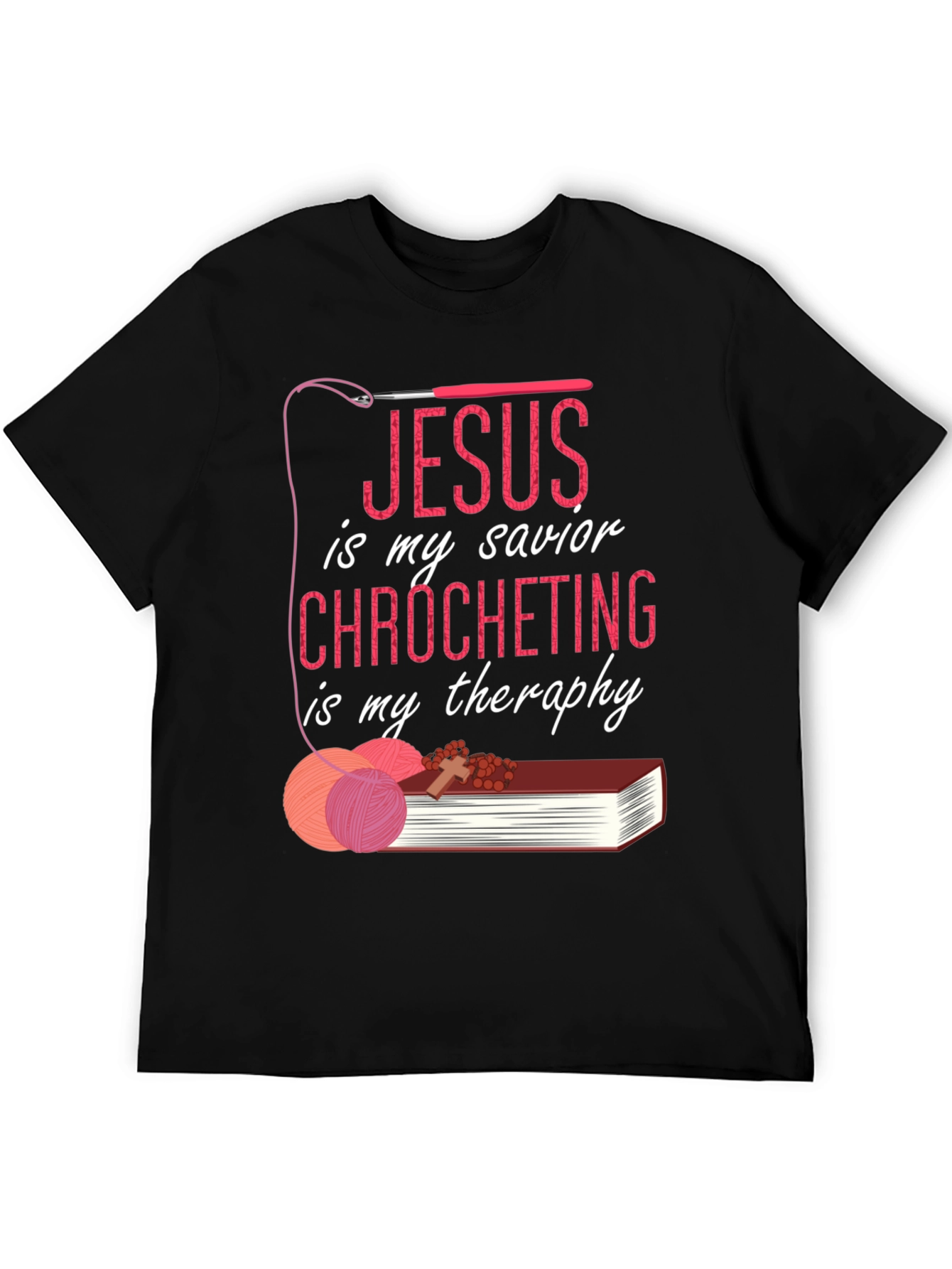 Jesus Crochet Therapy Graphic T-Shirt