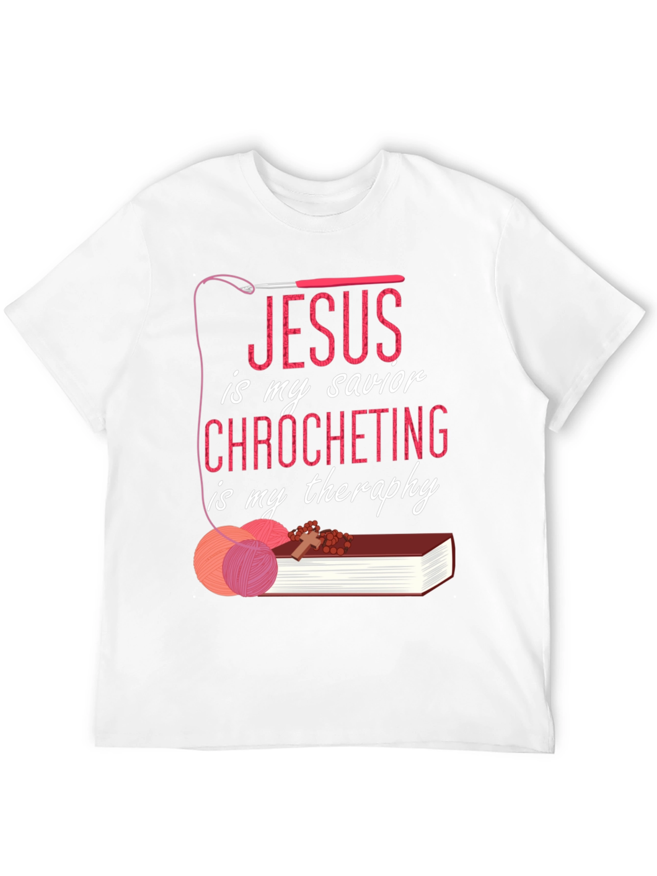 Jesus Crochet Therapy Graphic T-Shirt