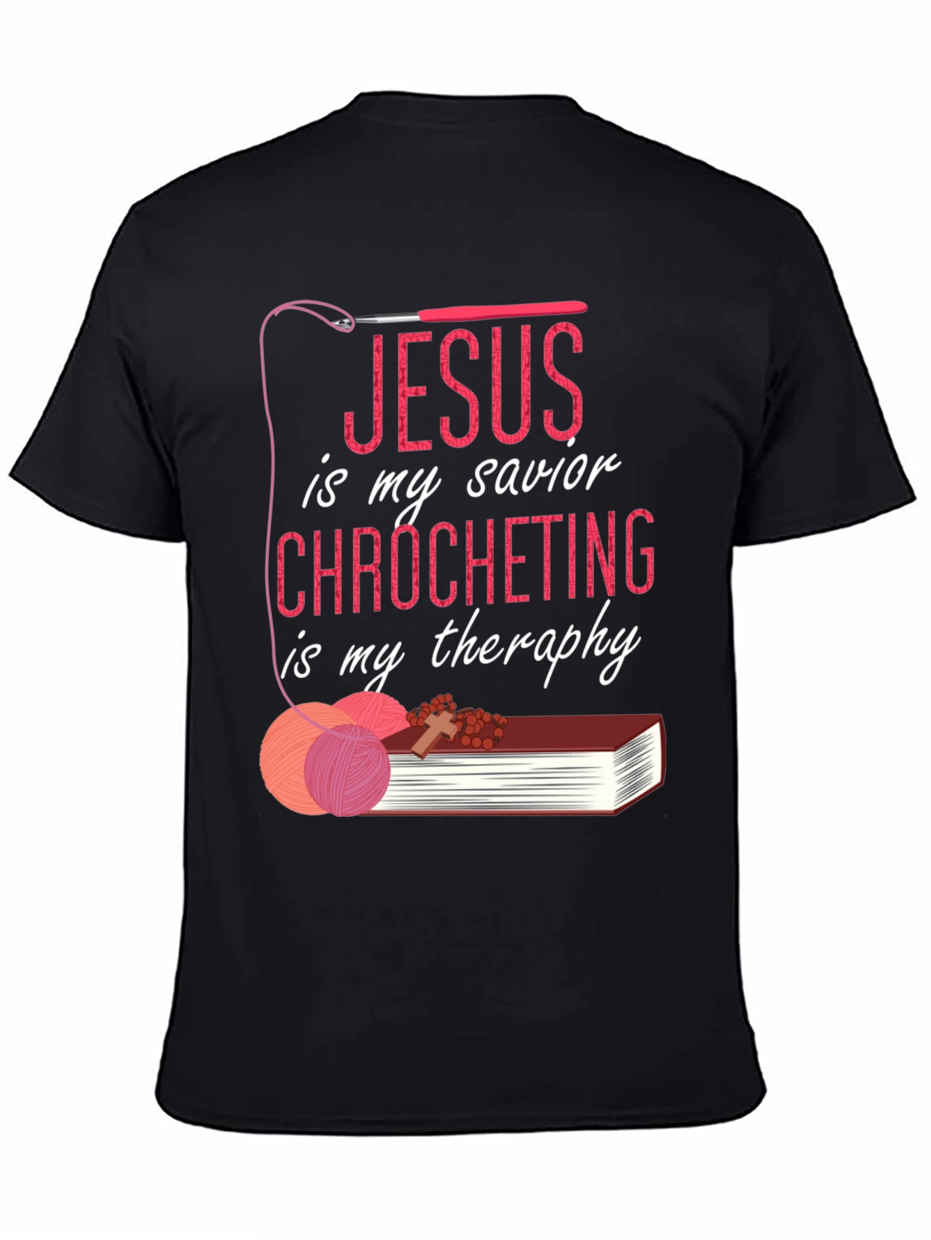 Jesus Crochet Therapy Graphic T-Shirt