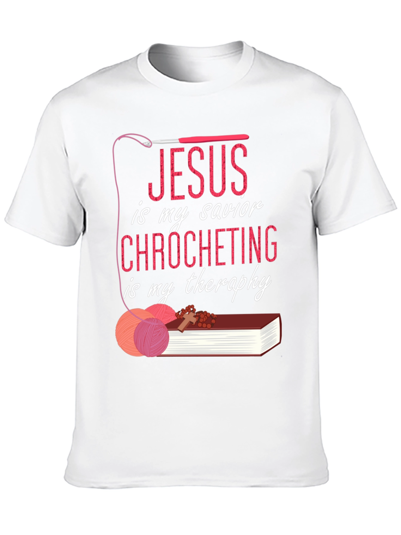 Jesus Crochet Therapy Graphic T-Shirt