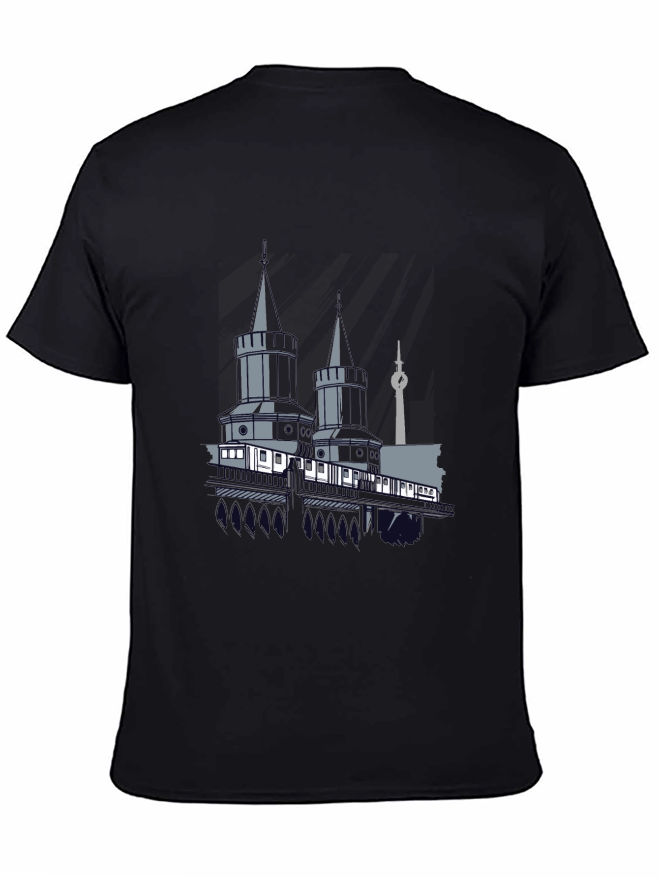 Berlin Towers Graphic Tee - Black Cotton Casual Shirt