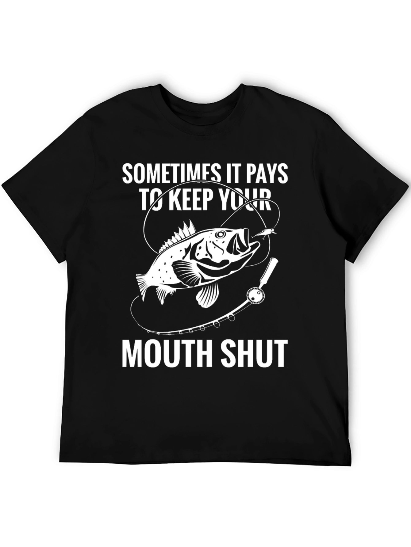 Fishing Humor Graphic T-Shirt Keep Your Mouth Shut