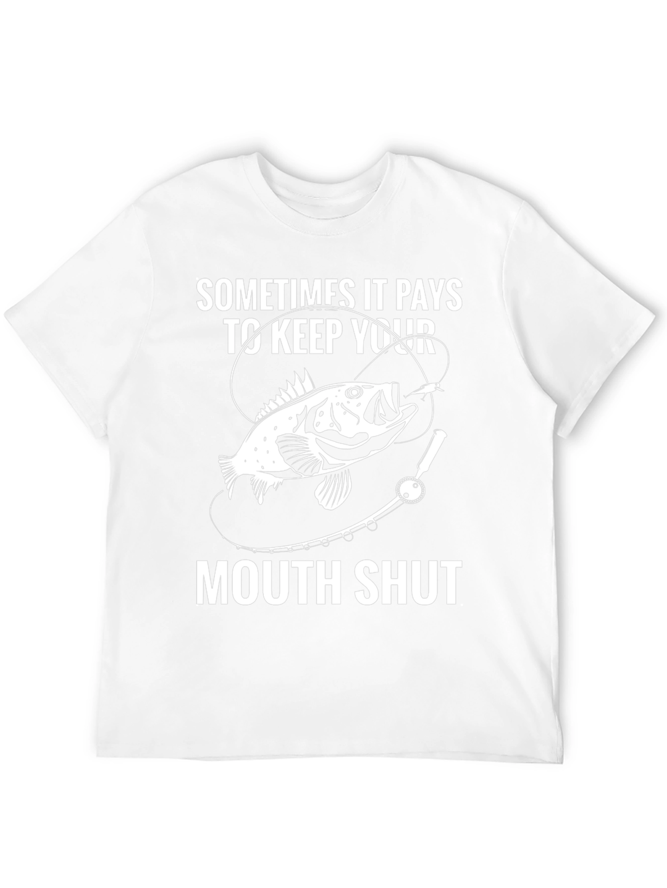 Fishing Humor Graphic T-Shirt Keep Your Mouth Shut