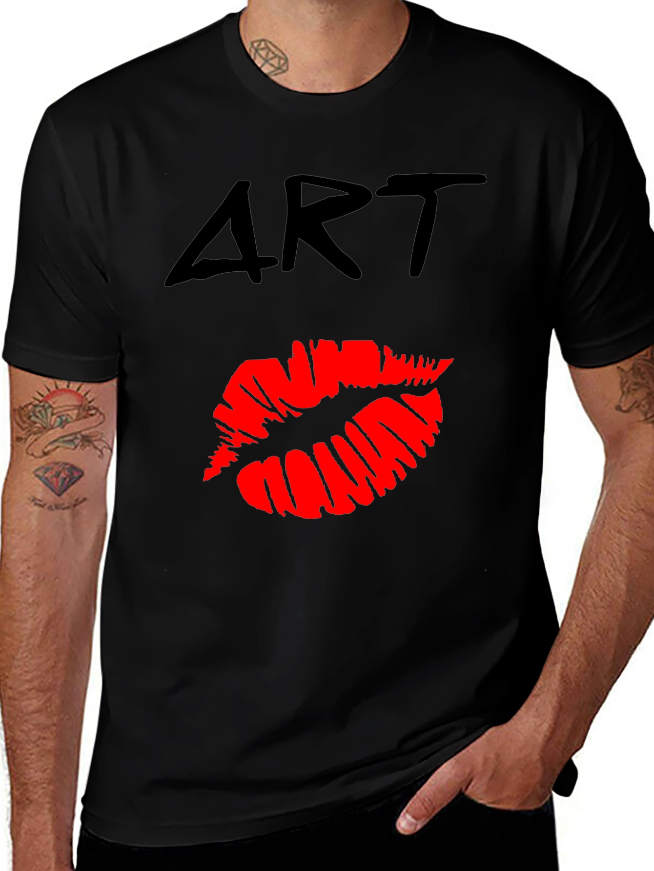Art Lips Graphic T-Shirt - Casual Wear