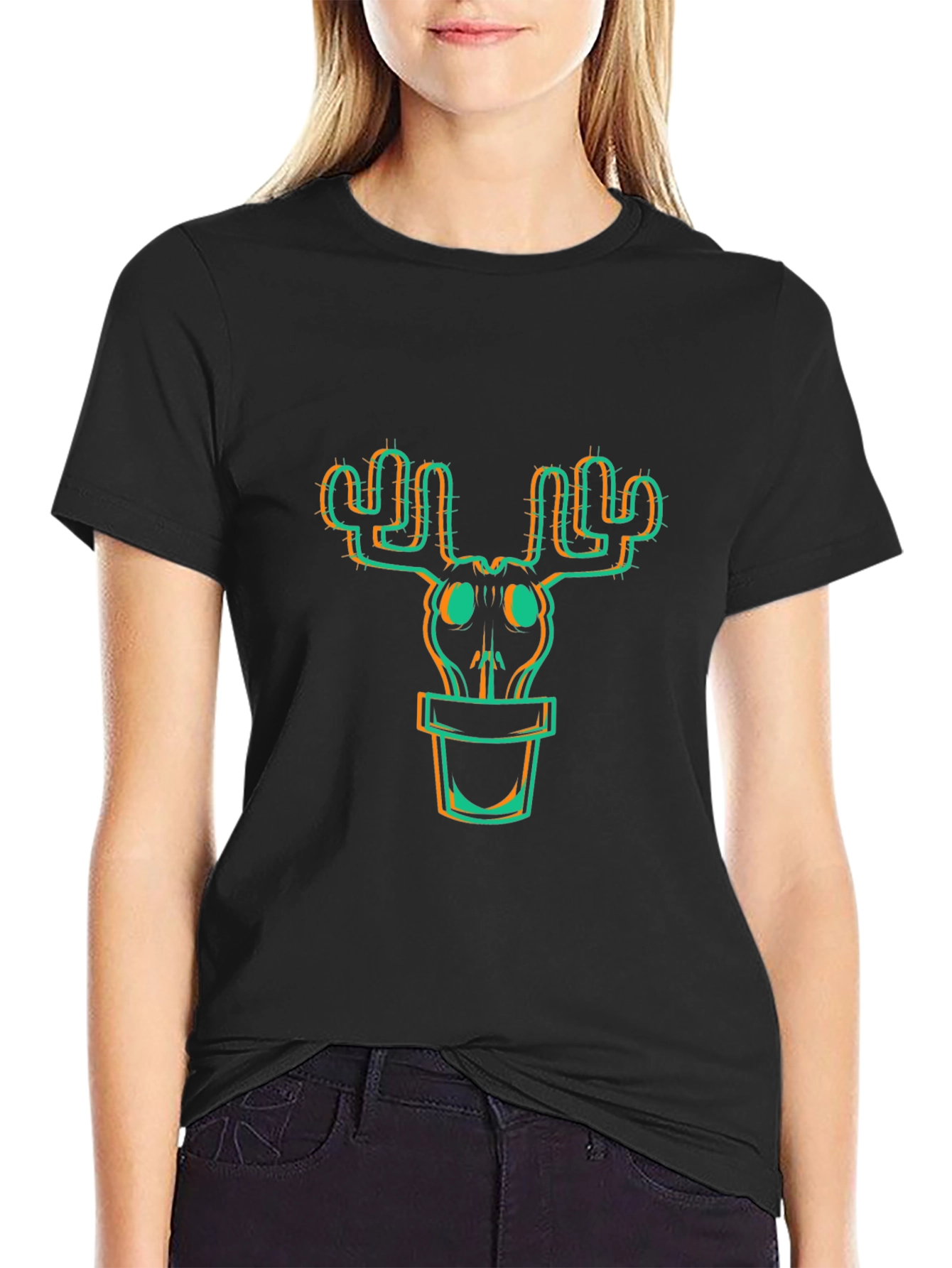 Cactus Skull Graphic Tee - Trendy Unisex T-Shirt