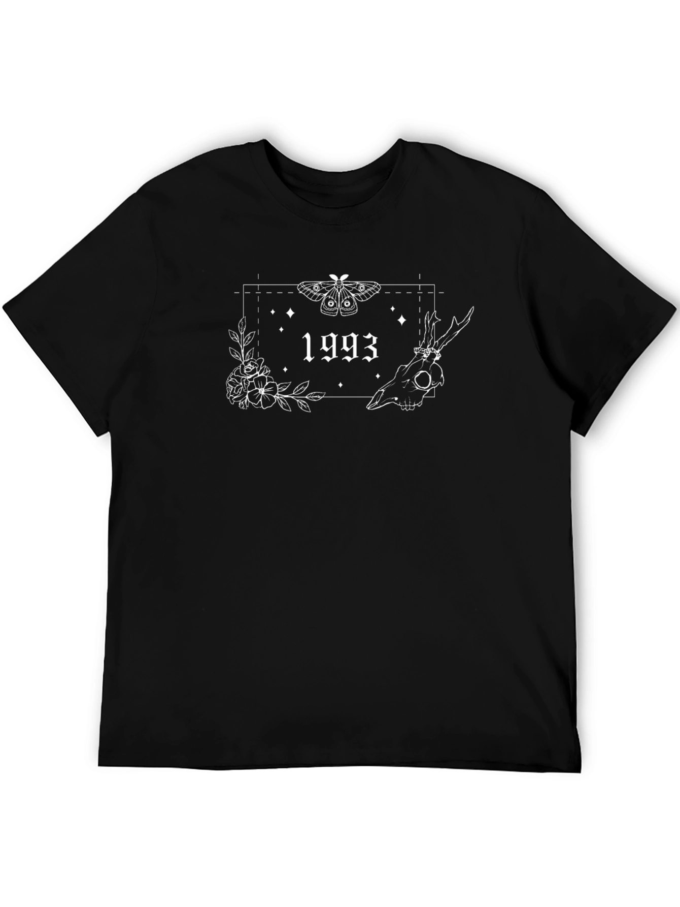 1993 Moth & Skull Graphic Tee - Black