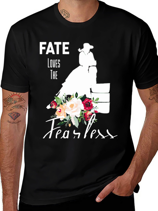 Fate Loves The Fearless Black Graphic Tee