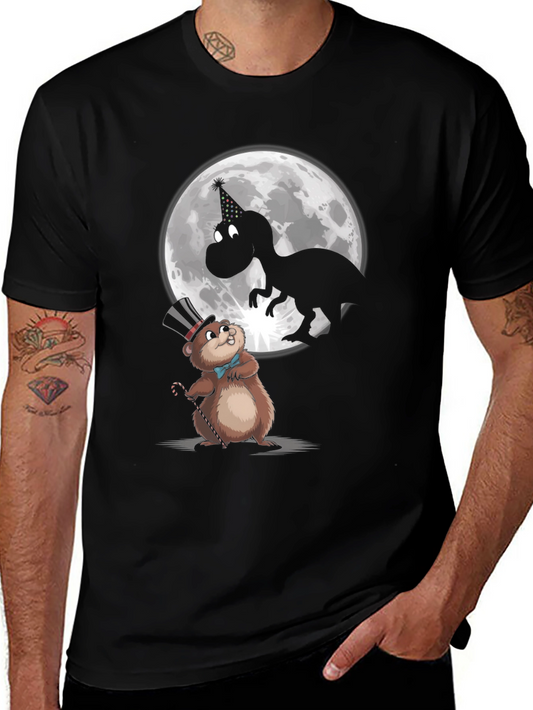 Party Animal T-Shirt: Dino & Groundhog