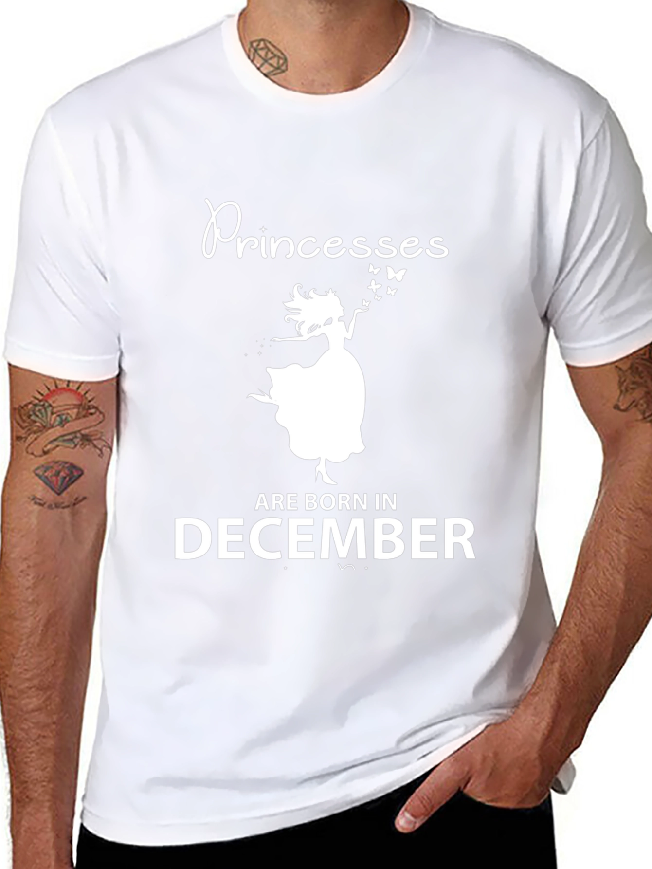 Princesses Born in December Black T-Shirt