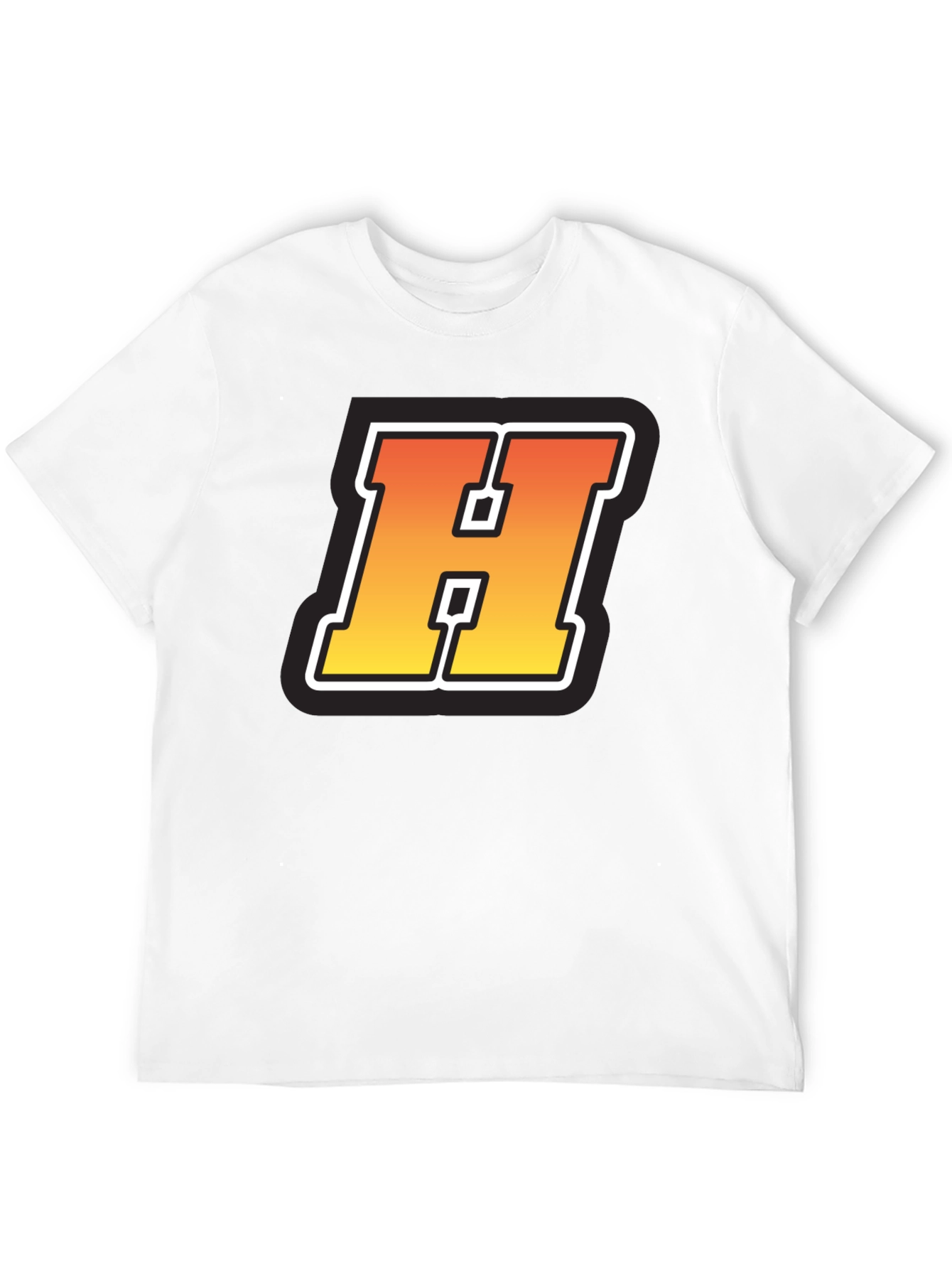 Retro H Letter Black T-Shirt