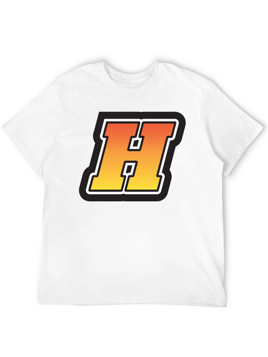Retro H Letter Black T-Shirt