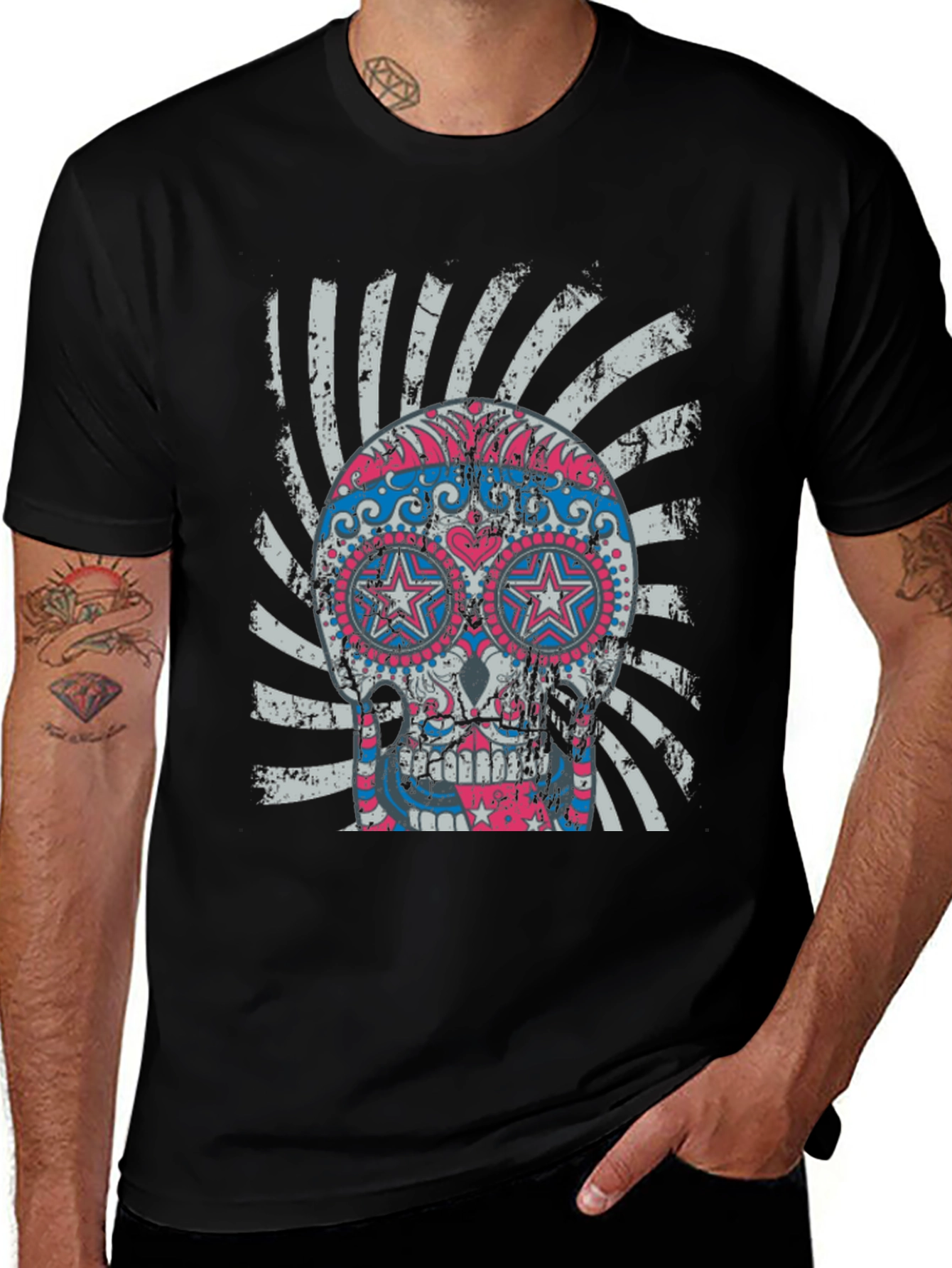 Sugar Skull Graphic Tee - Cool Design!