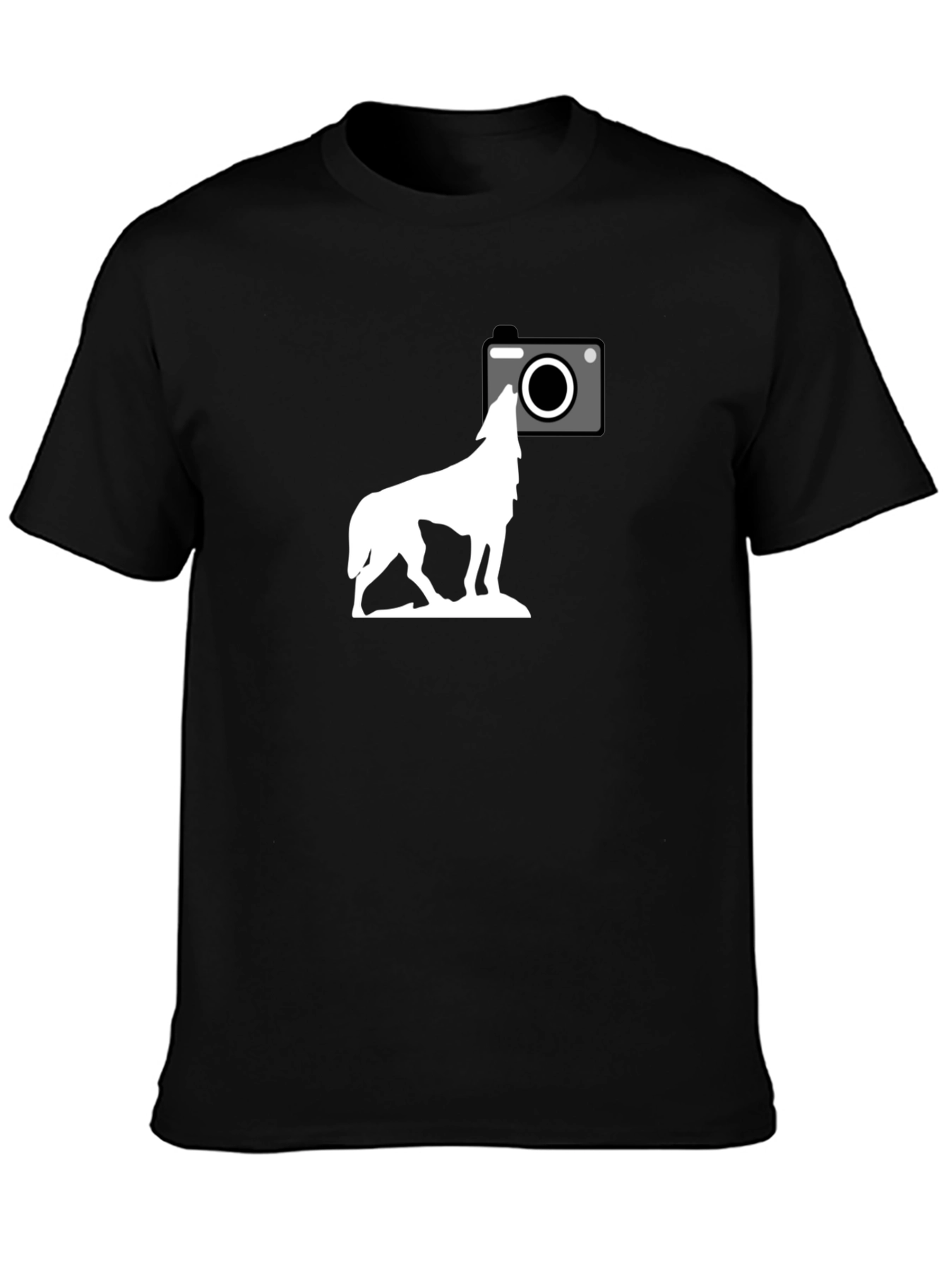Wolf Howling T-Shirt - Cool Camera Graphic Tee