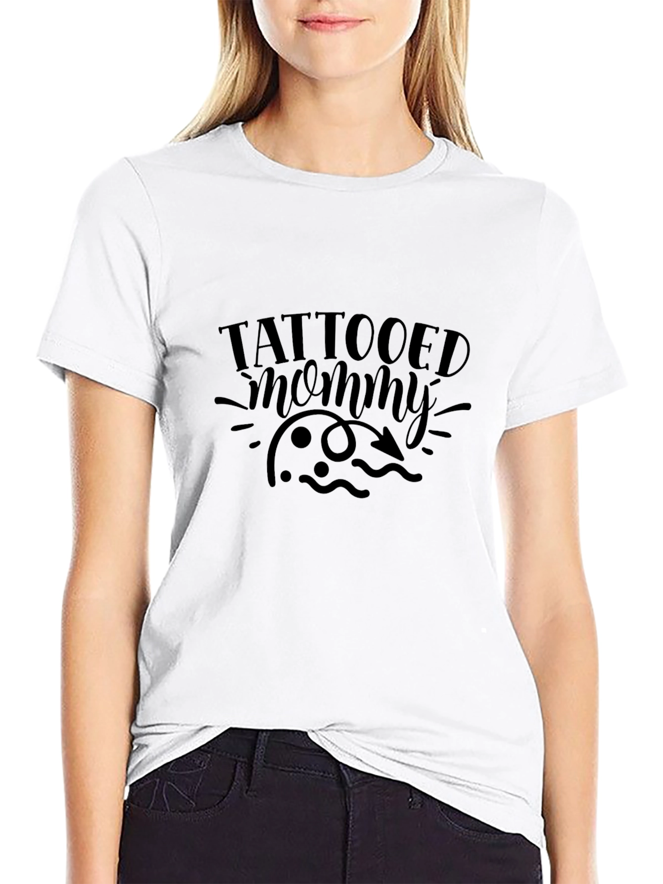 Tattooed Mommy Black Tee - Stylish & Edgy