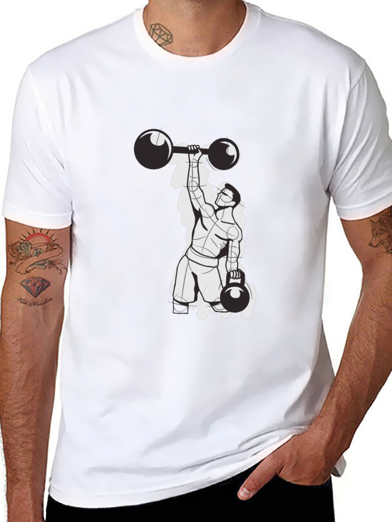 Weightlifter Graphic T-Shirt - Black