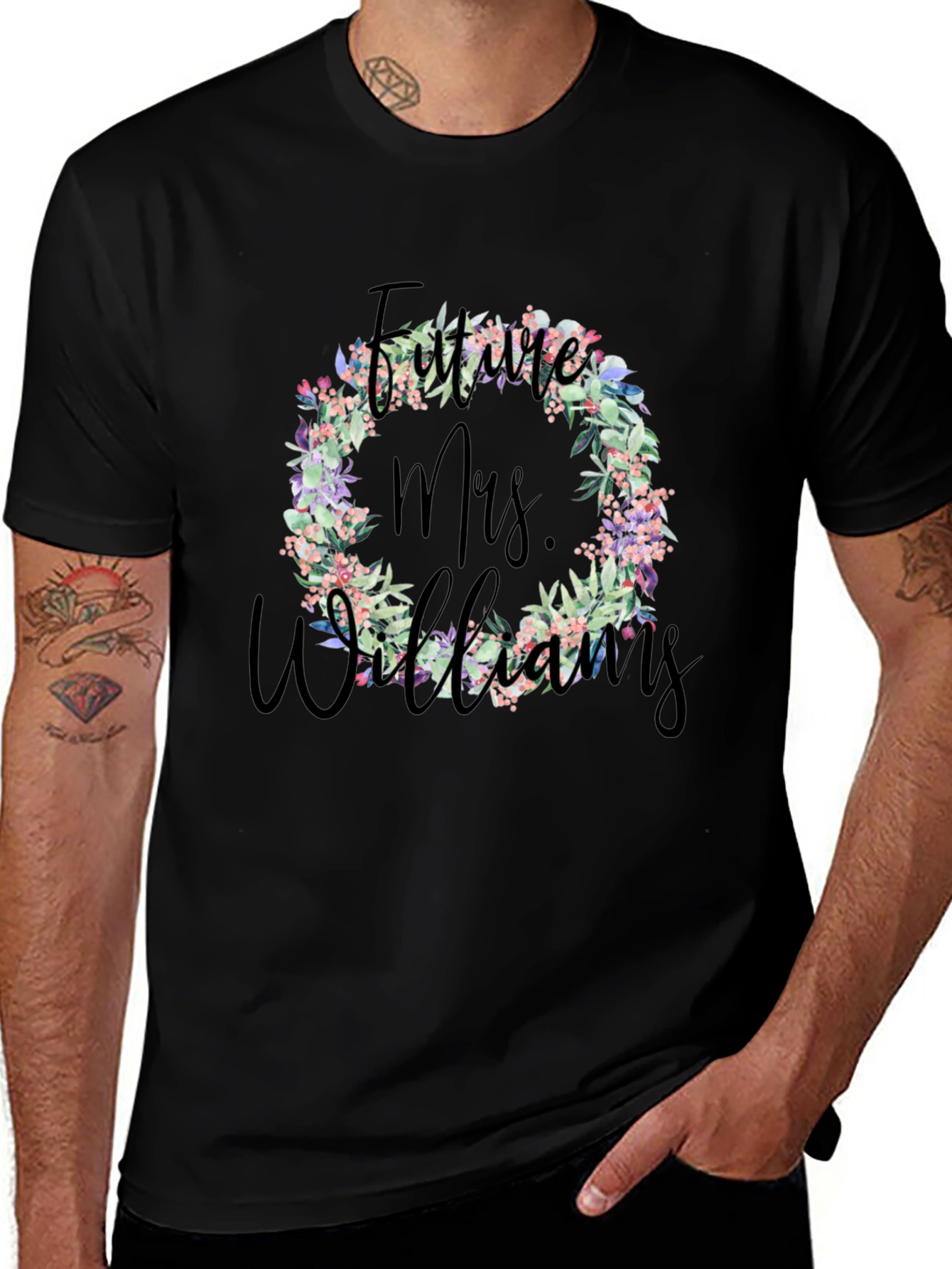 Future Mrs. Williams Floral Wreath T-Shirt