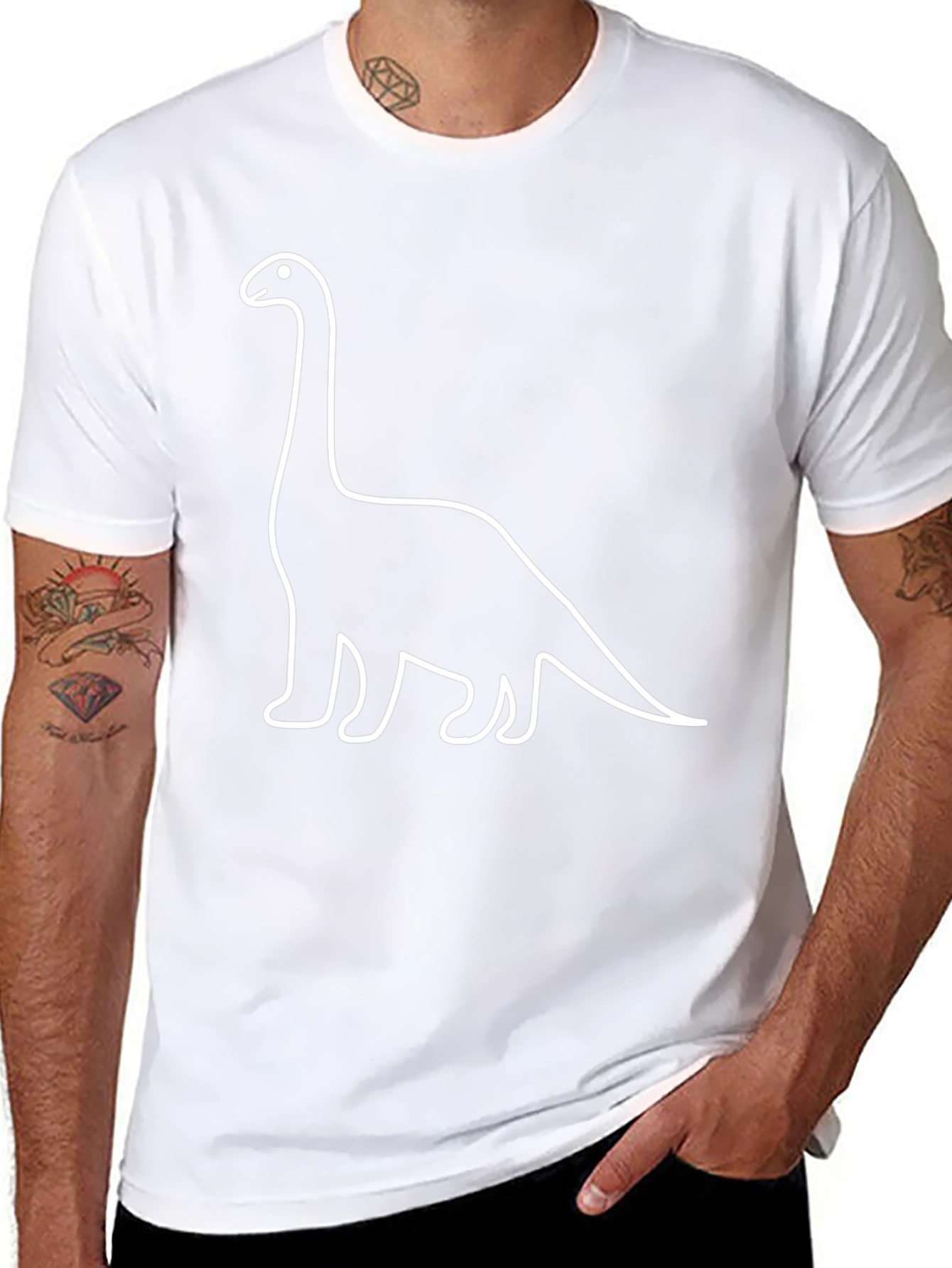 Dino Outline T-Shirt - Classic Black Tee