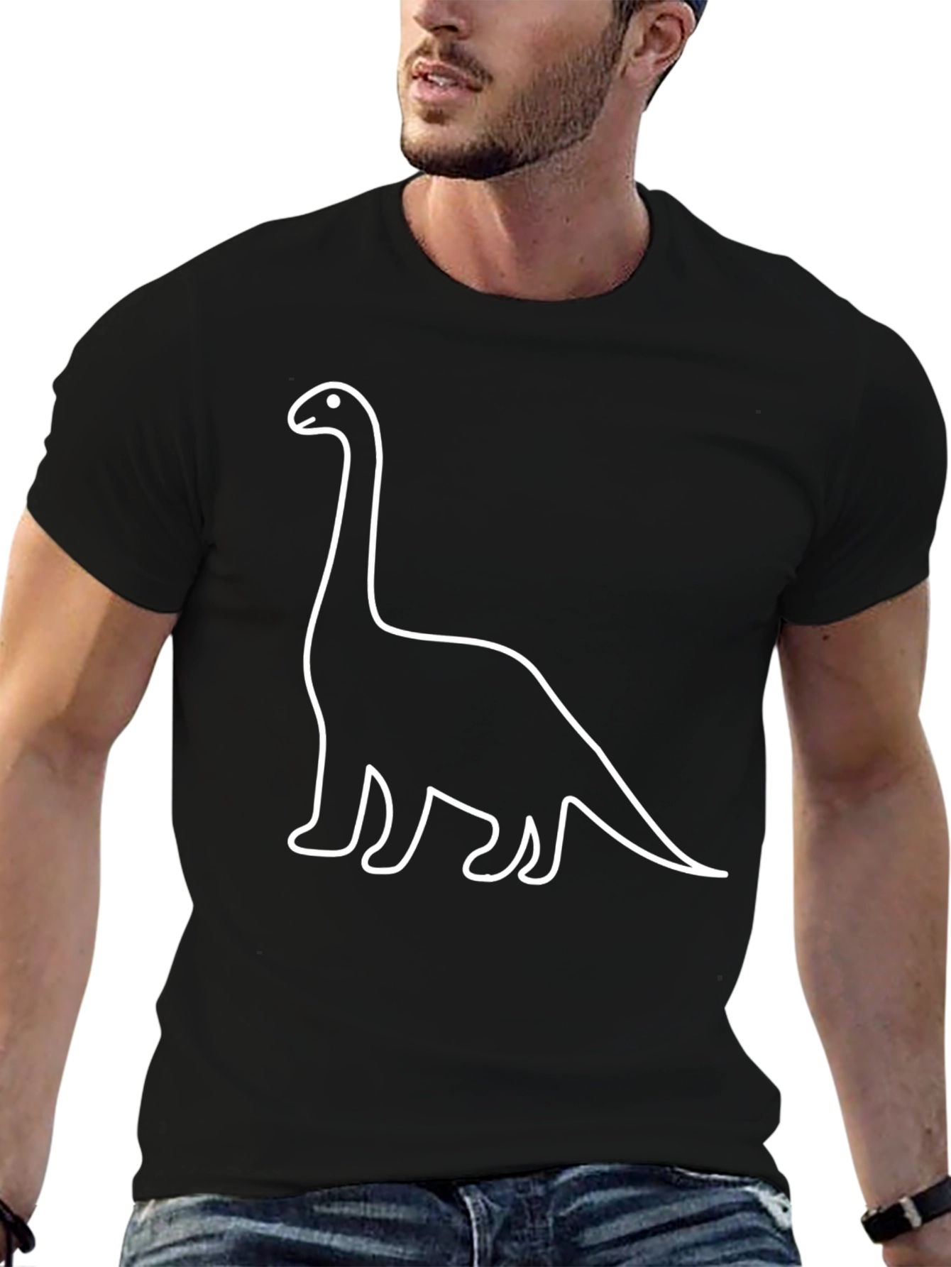 Dino Outline T-Shirt - Classic Black Tee