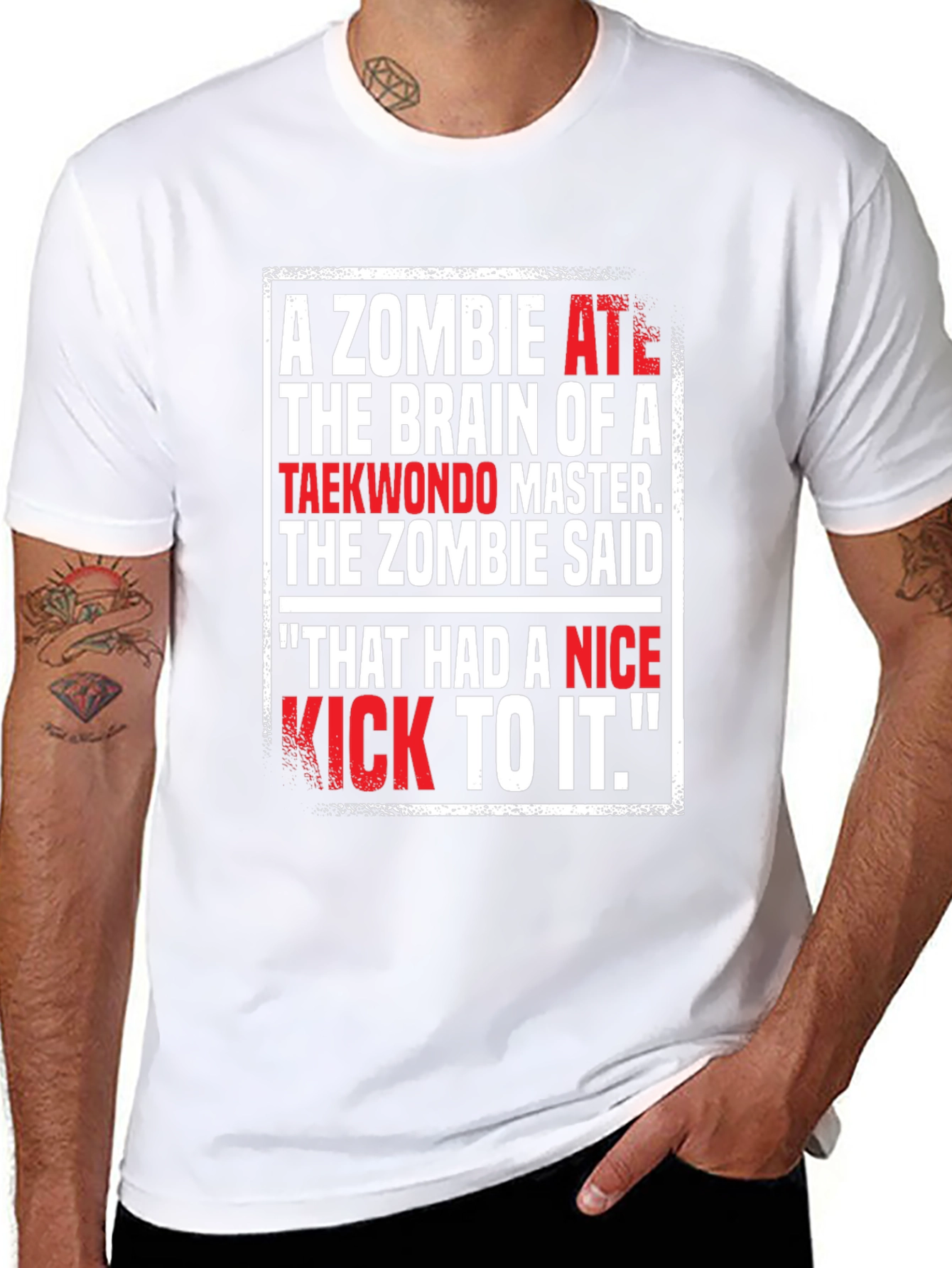 Zombie Ate Taekwondo Master Brain T-Shirt