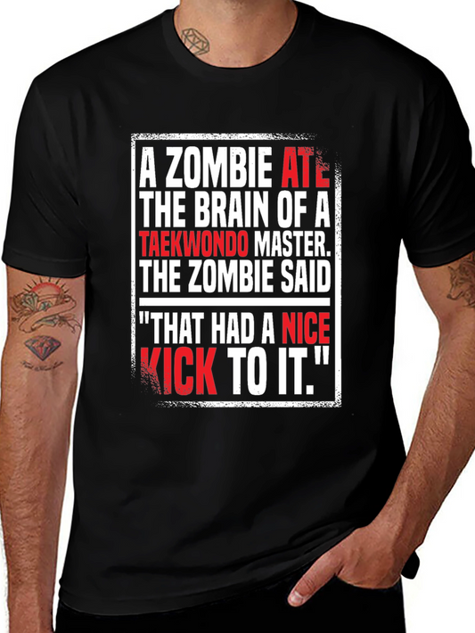 Zombie Ate Taekwondo Master Brain T-Shirt