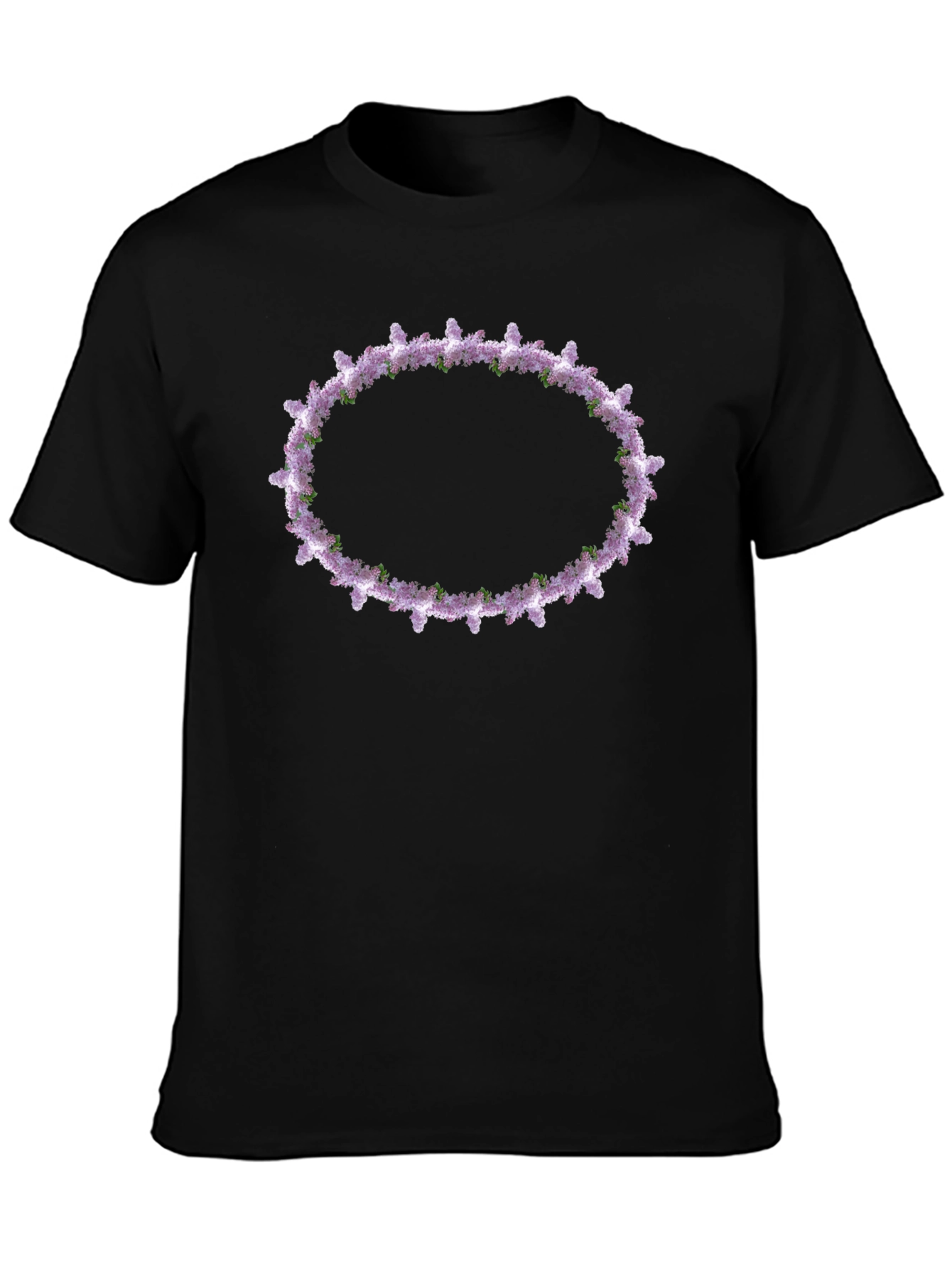 Floral Wreath Graphic Tee - Black