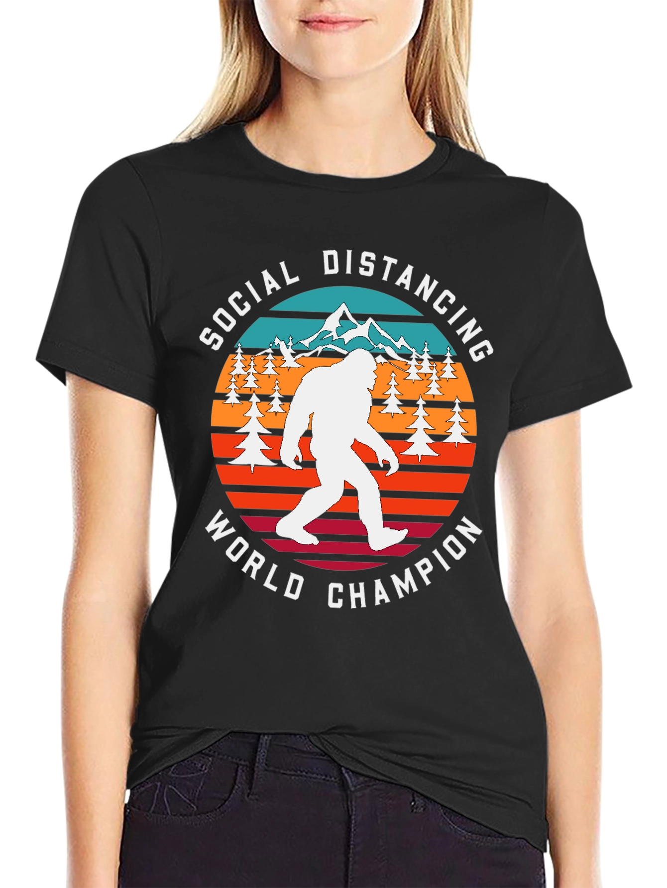 Social Distancing World Champion Bigfoot T-Shirt