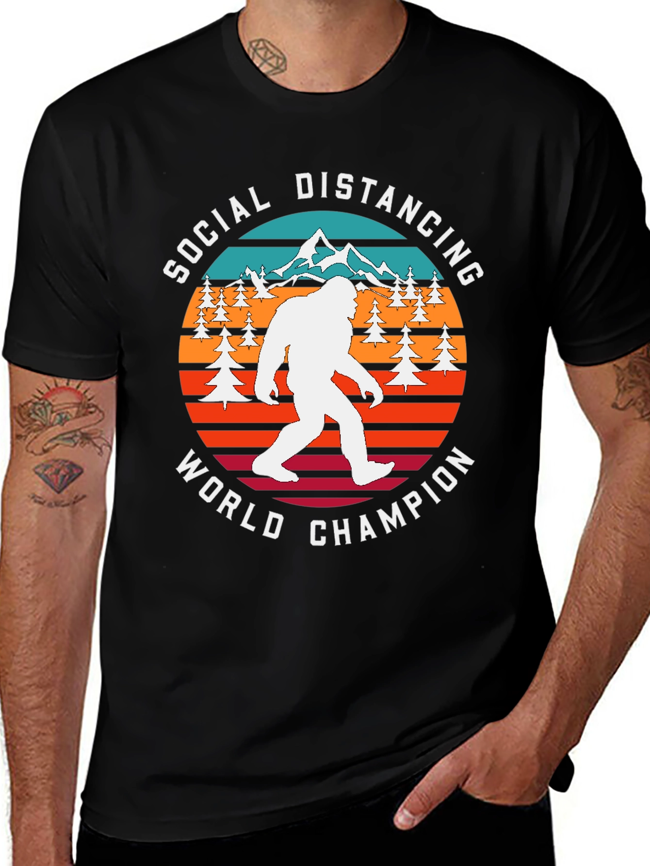 Social Distancing World Champion Bigfoot T-Shirt