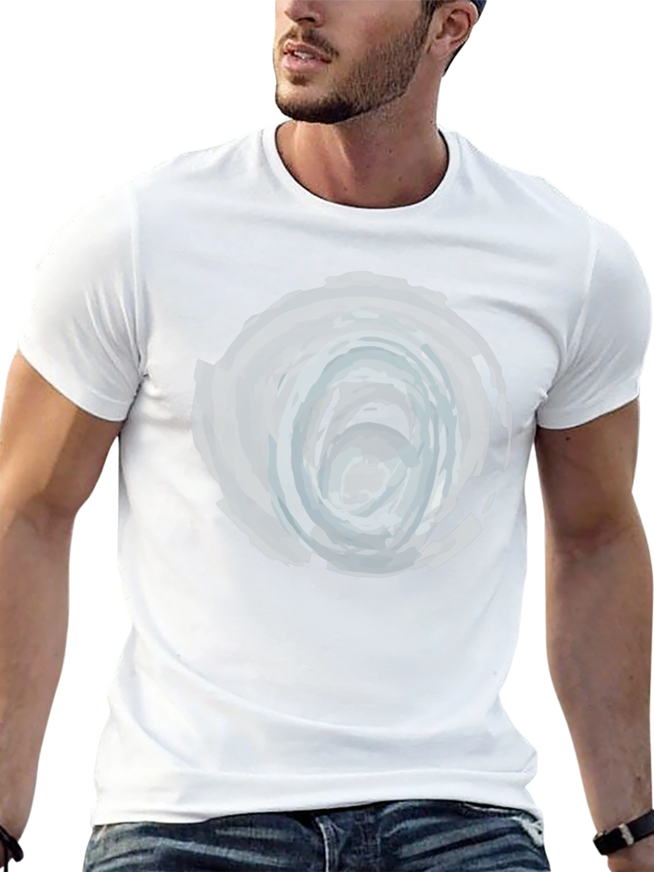 Abstract Swirl Graphic Tee - Mens Black T-Shirt
