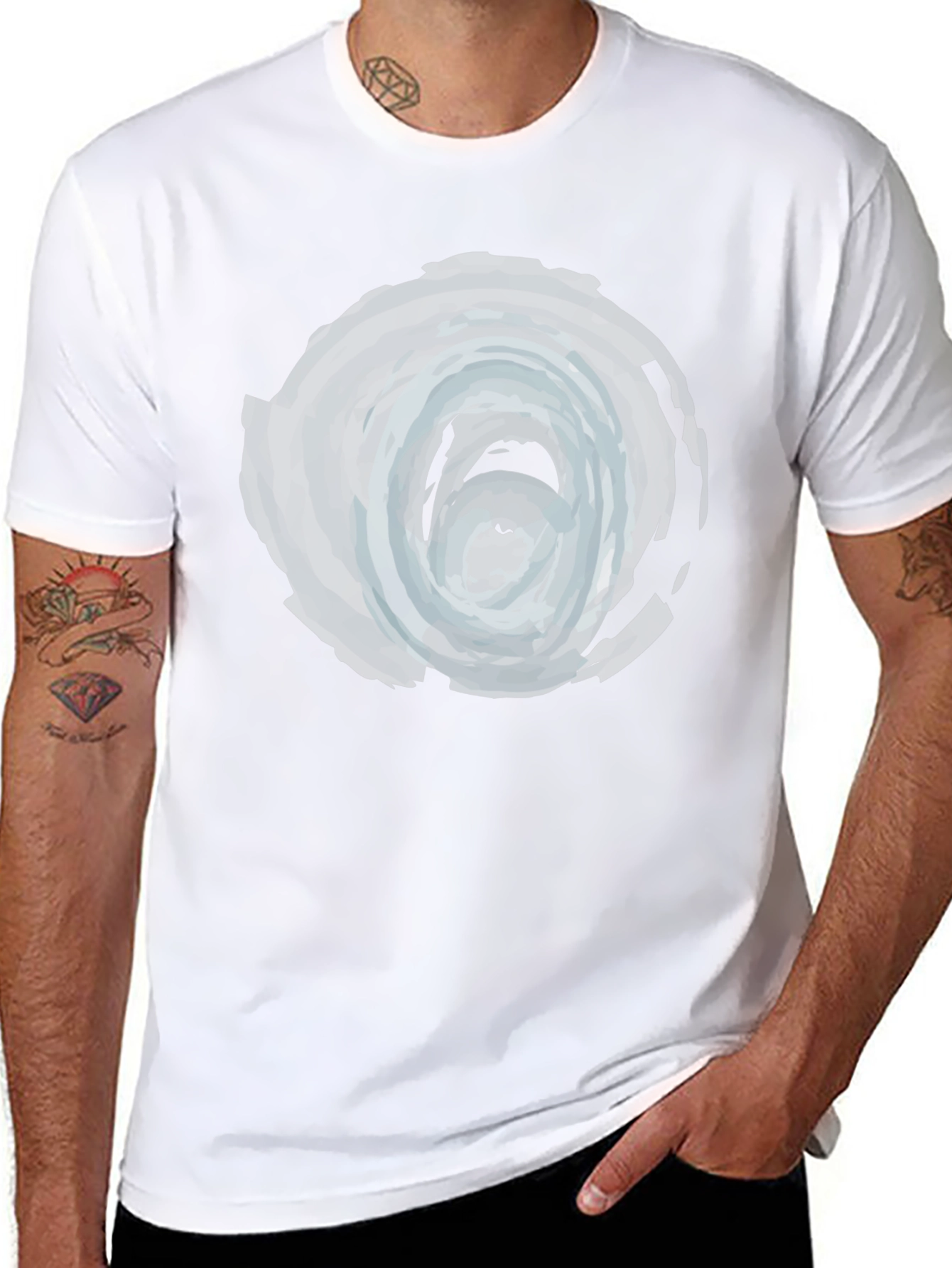 Abstract Swirl Graphic Tee - Mens Black T-Shirt