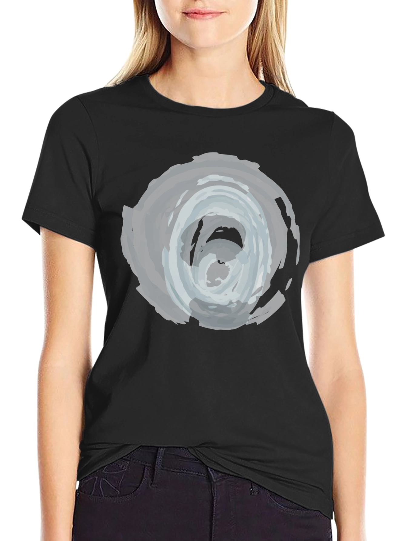 Abstract Swirl Graphic Tee - Mens Black T-Shirt