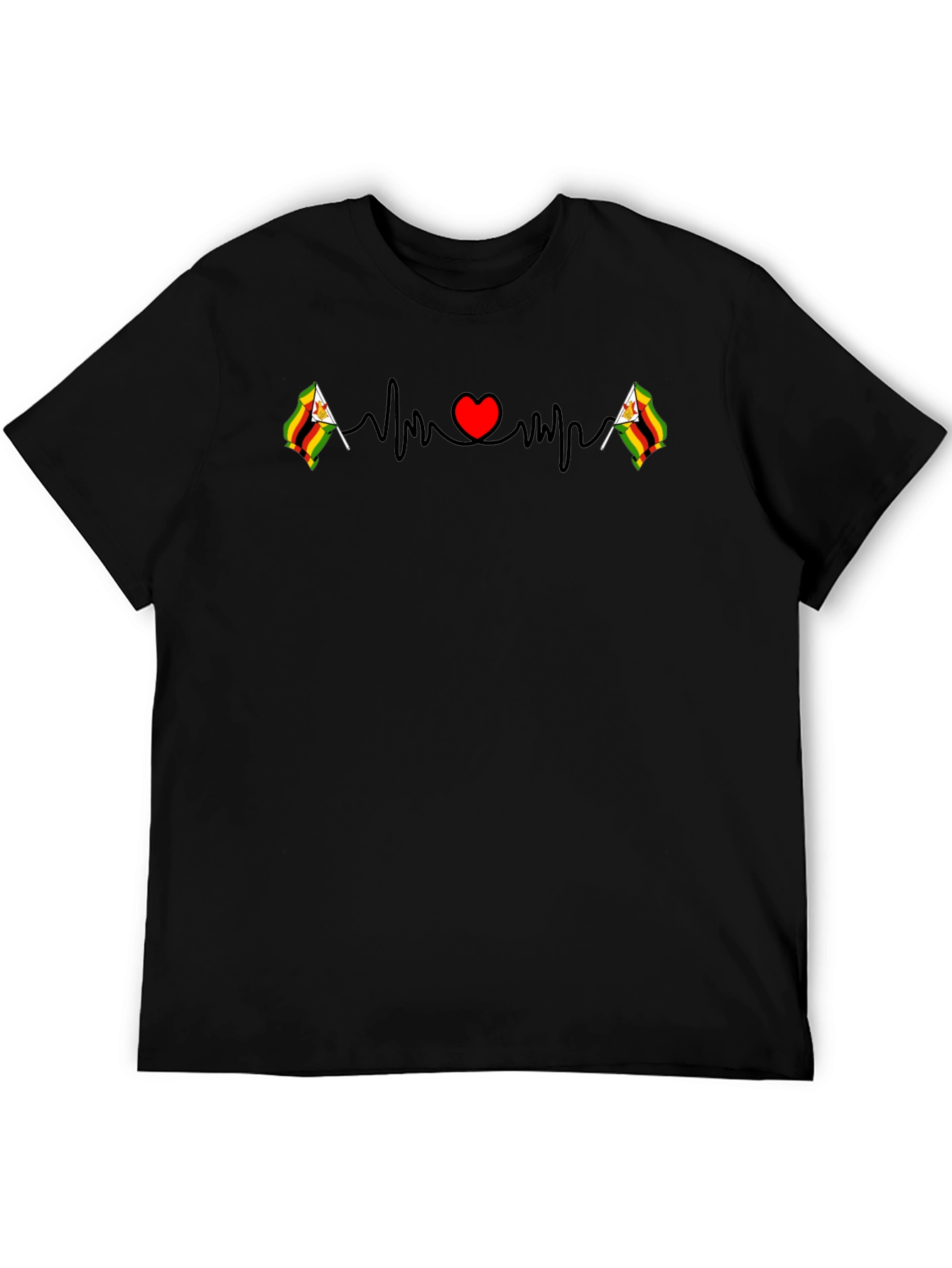 Zimbabwe Flag Heartbeat T-Shirt