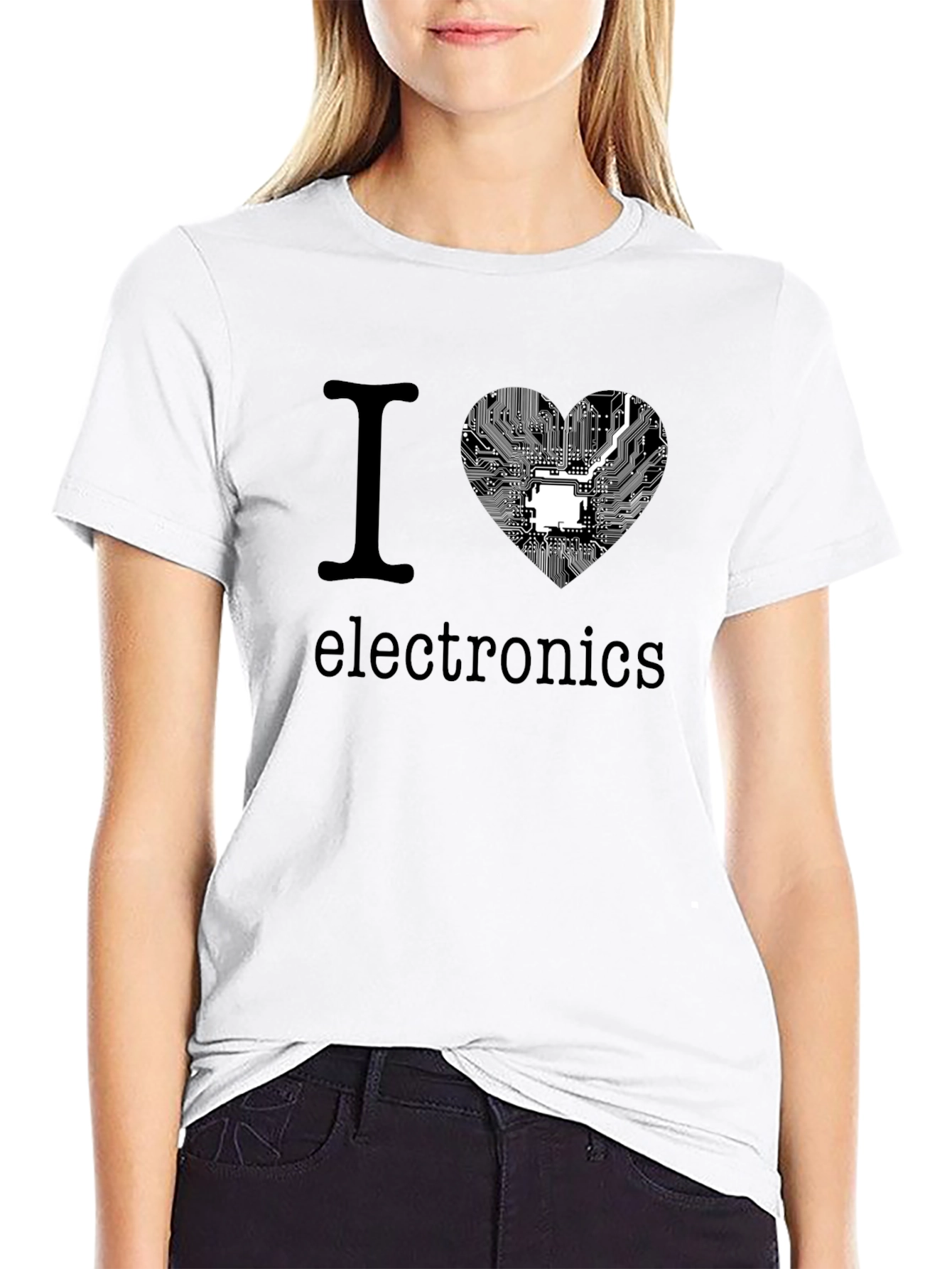 I Heart Electronics T-Shirt - Circuit Board Heart Design