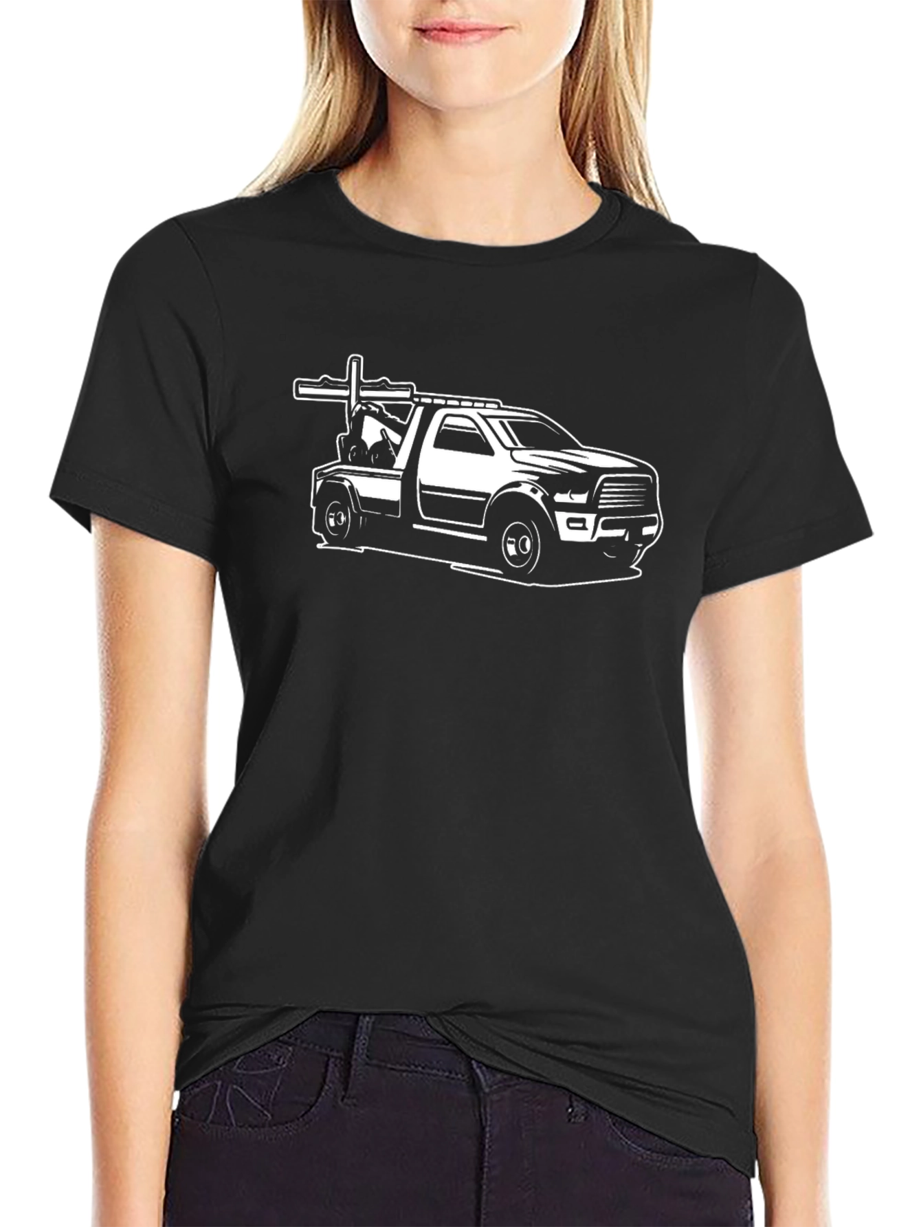 Tow Truck Graphic Tee - Black