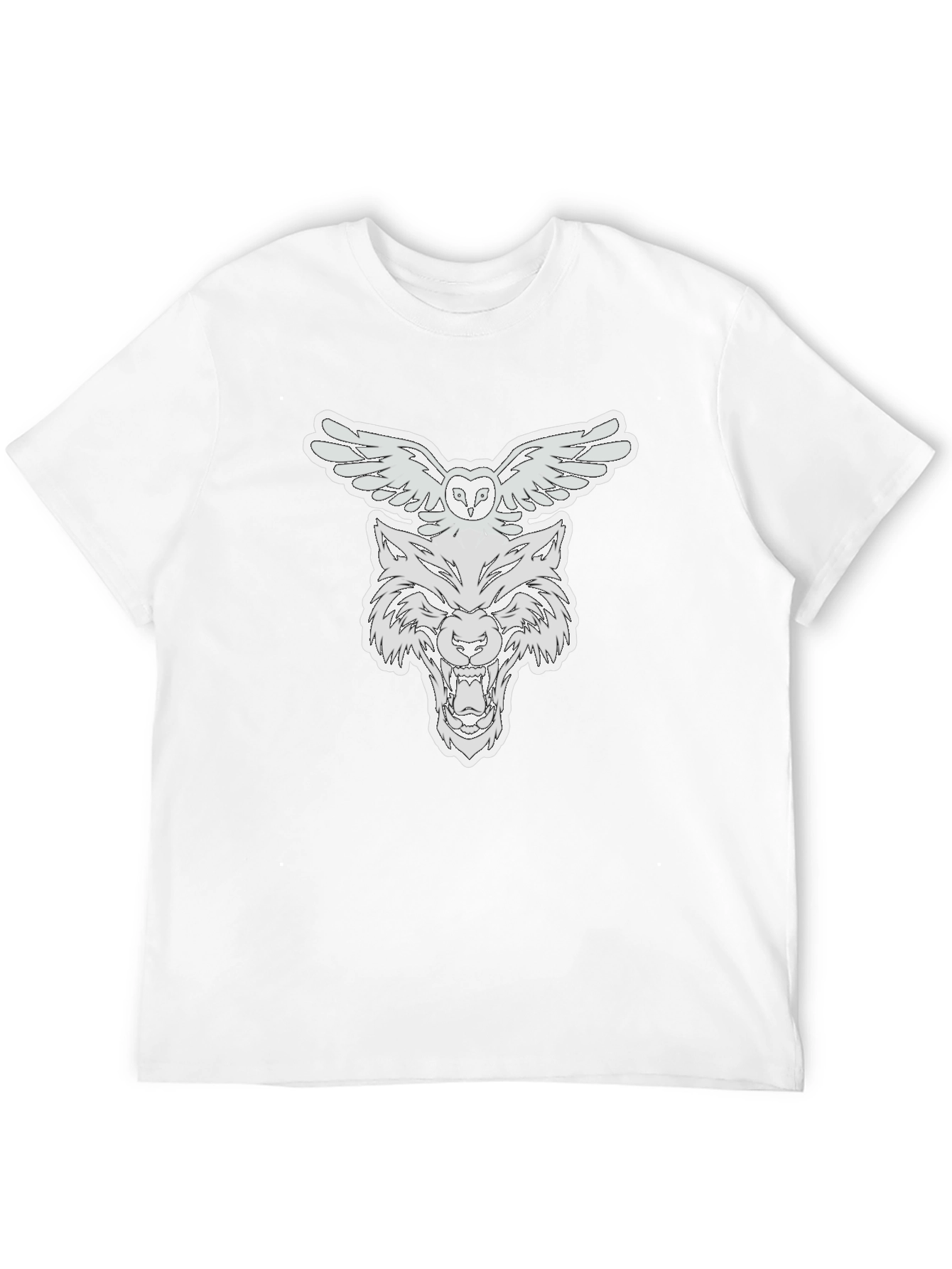 Owl & Wolf Graphic Tee - Black