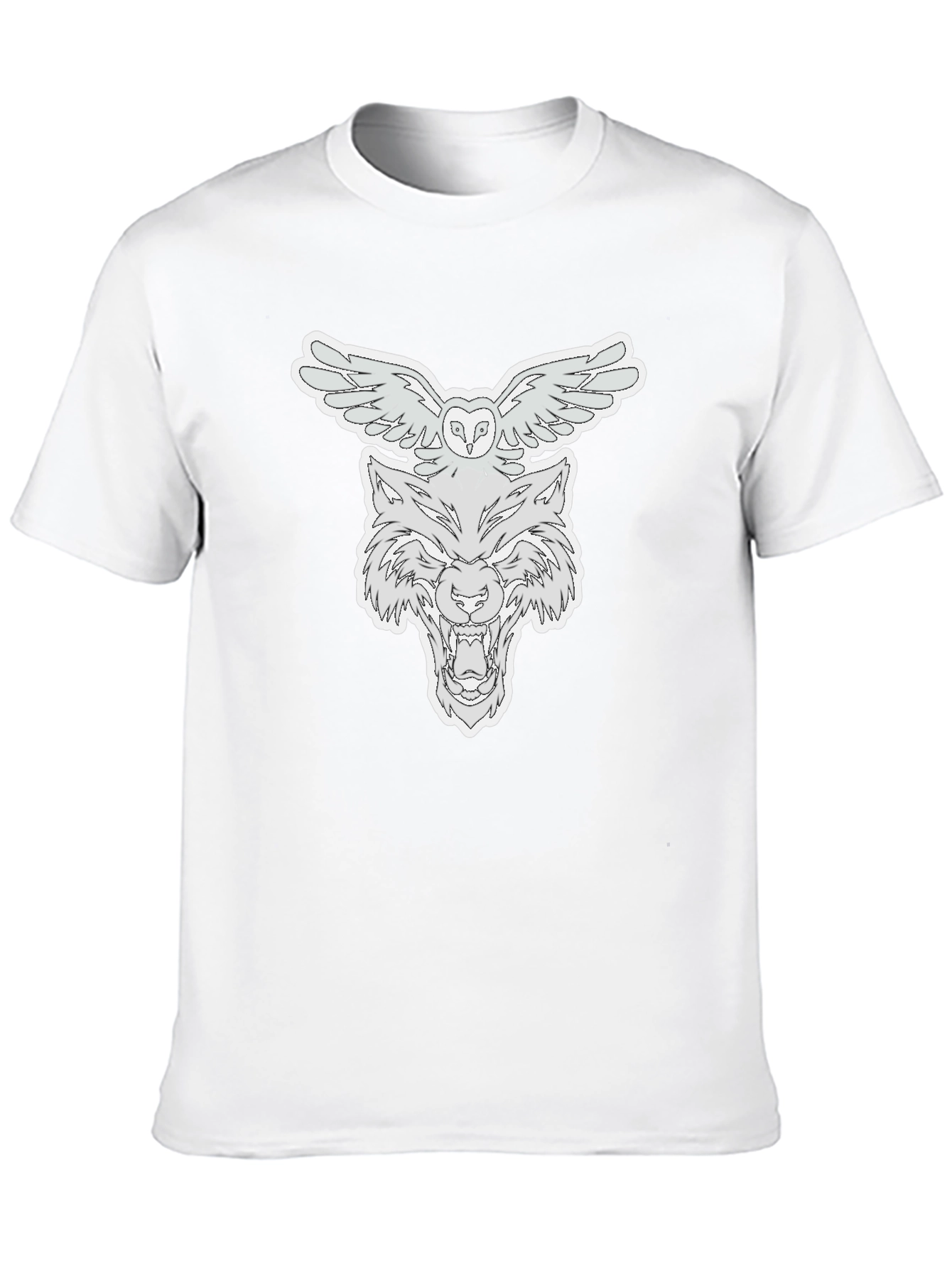 Owl & Wolf Graphic Tee - Black