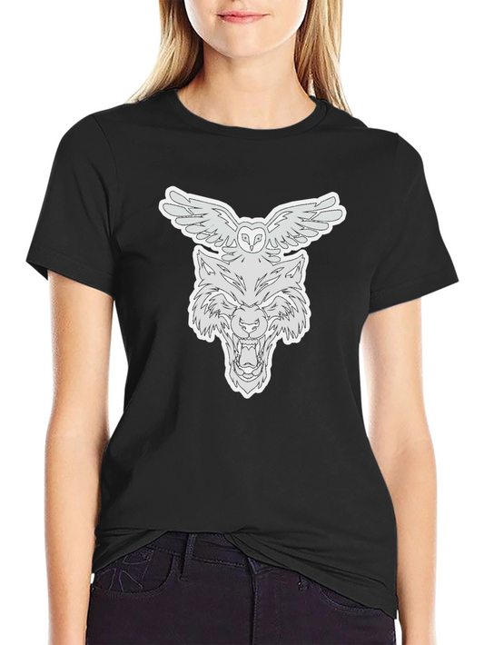 Owl & Wolf Graphic Tee - Black