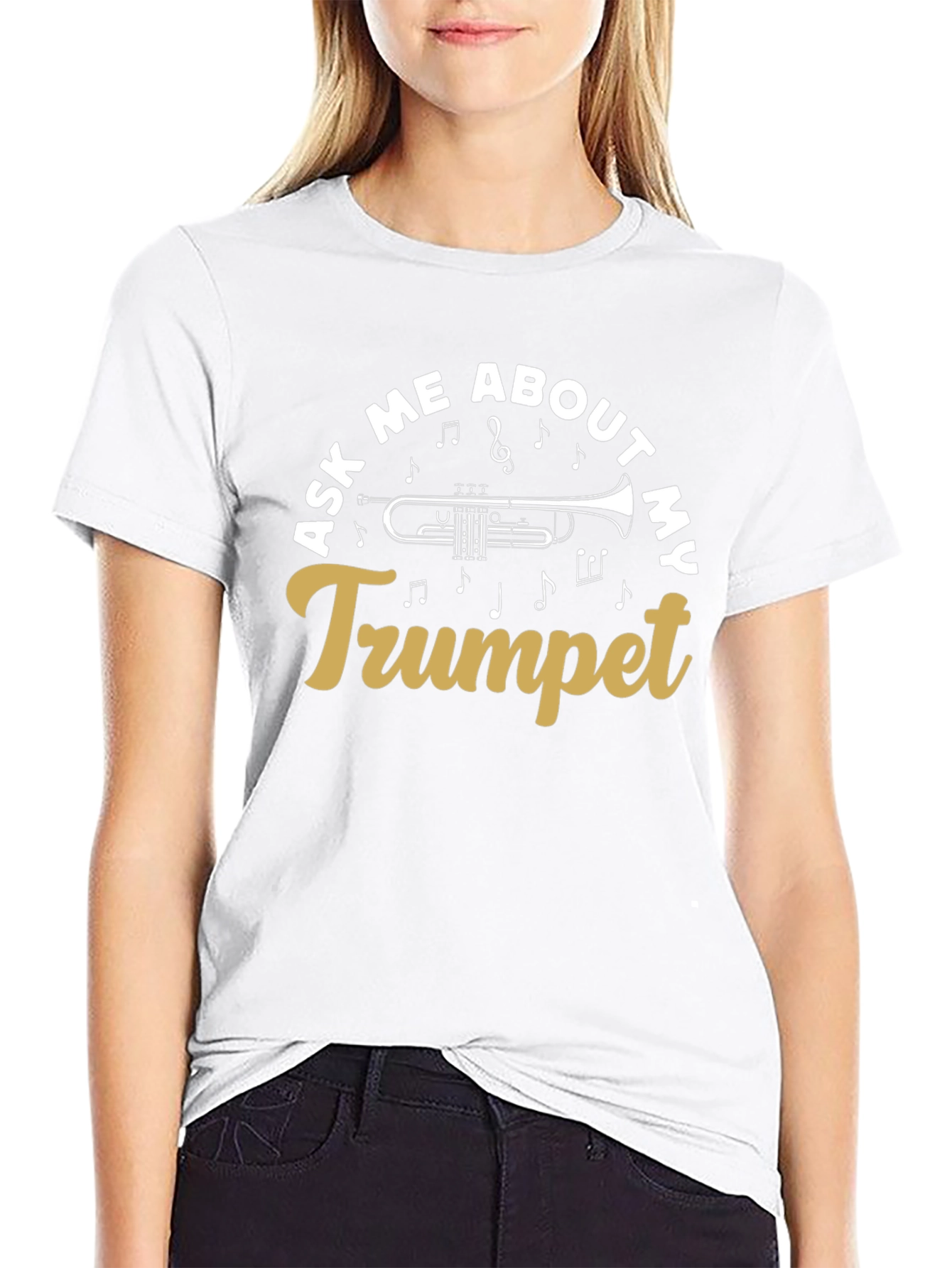 Ask Me About My Trumpet Black T-Shirt