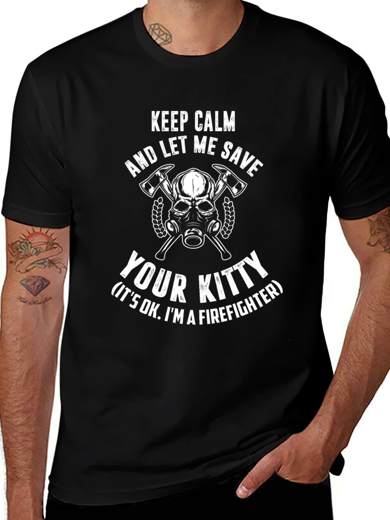 Firefighter Save Your Kitty T-Shirt