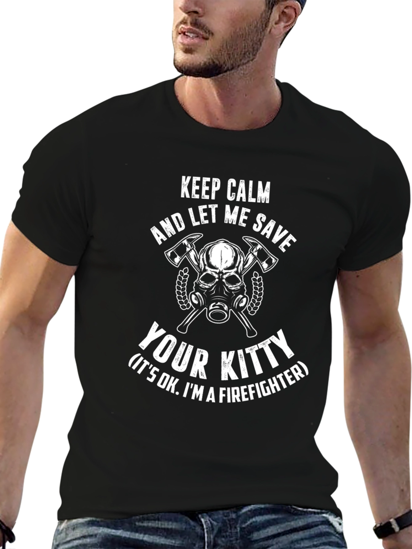 Firefighter Save Your Kitty T-Shirt