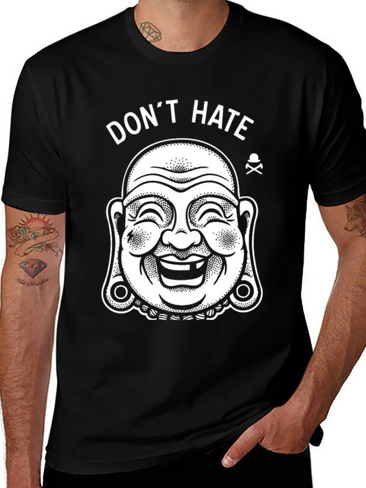 Dont Hate Buddha Graphic T-Shirt - Black