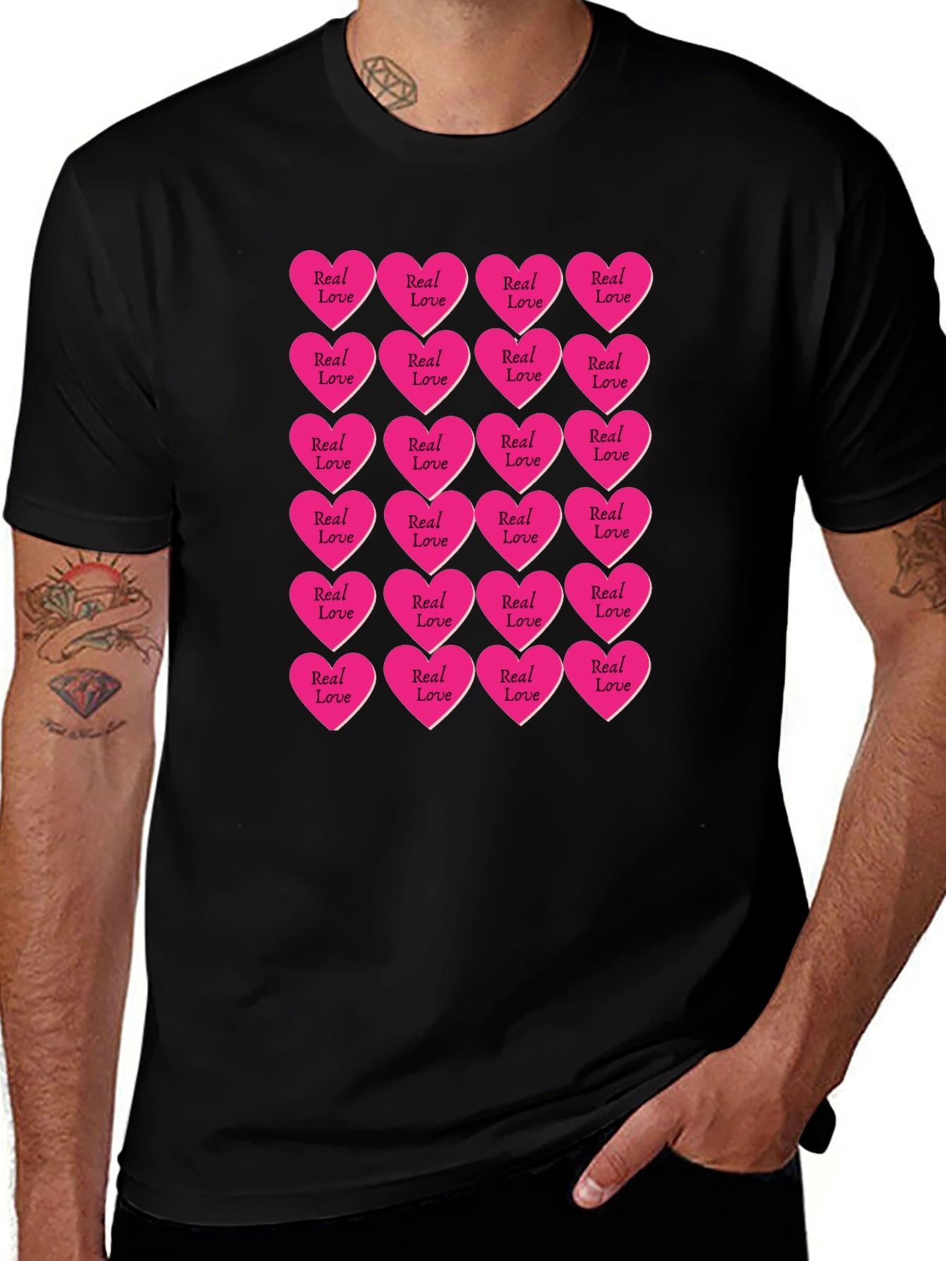Real Love Hearts T-Shirt - Graphic Print Tee