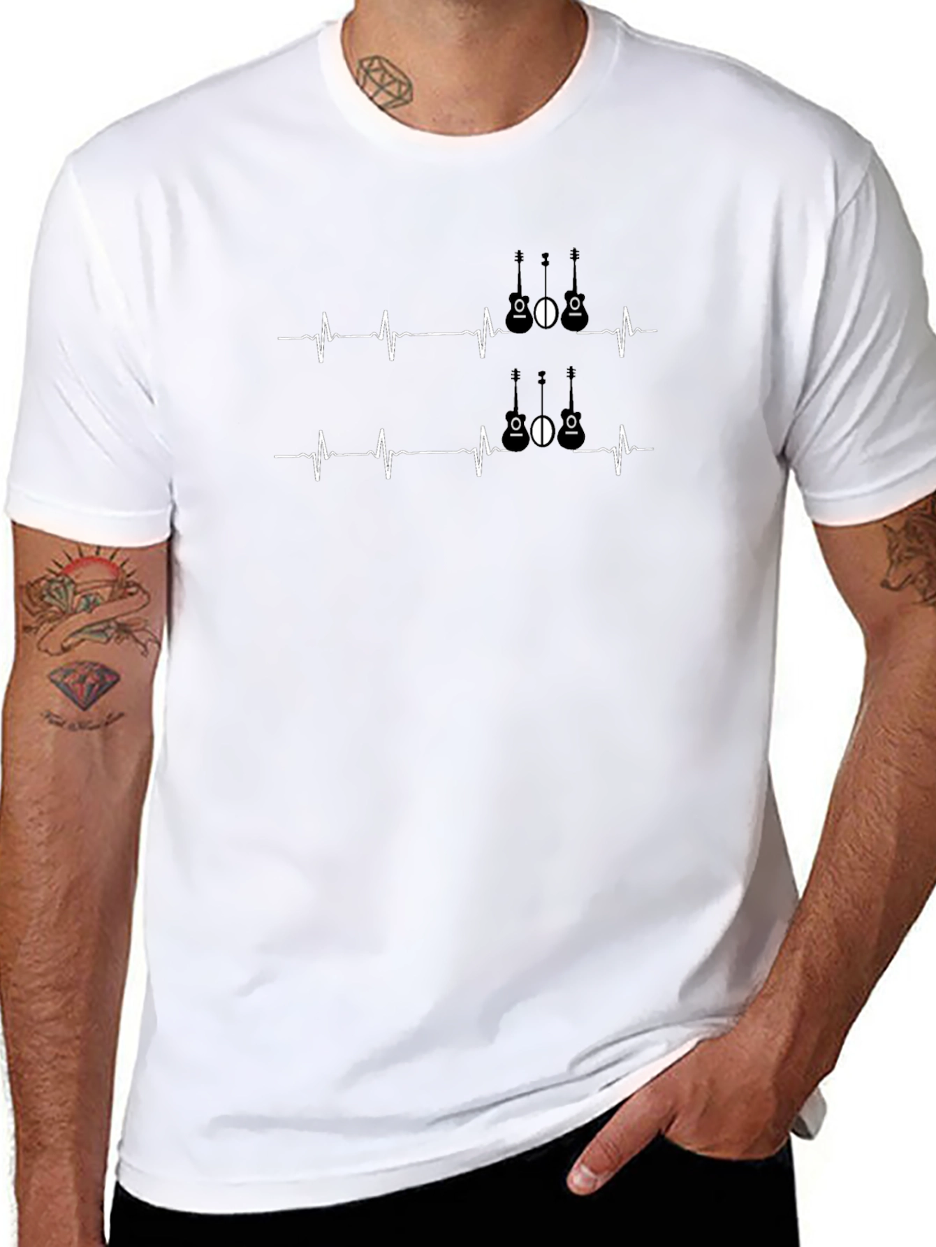 Guitar Heartbeat Graphic Tee
